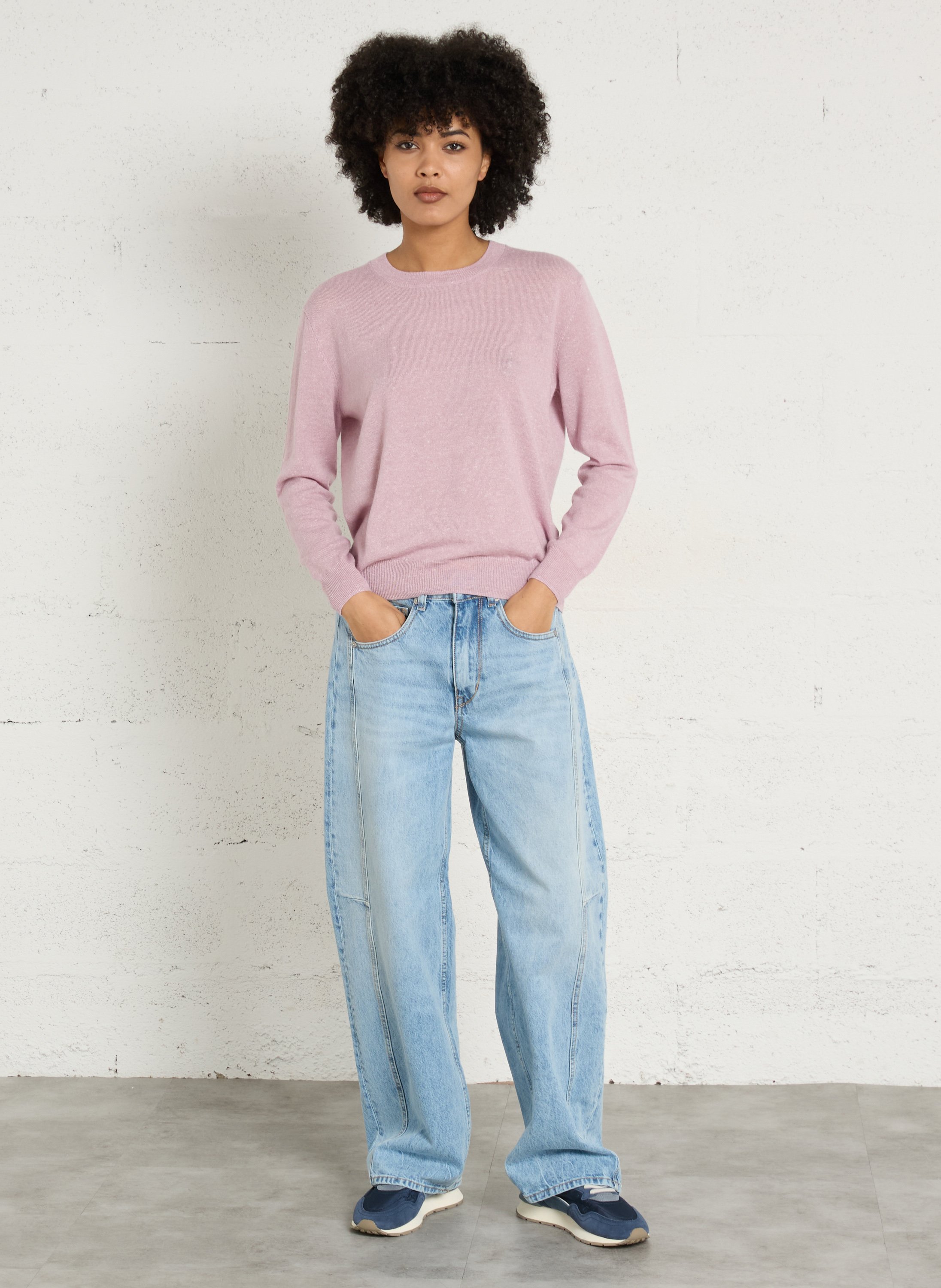 Wide-leg cotton jeans LE TEMPS DES CERISES Blue