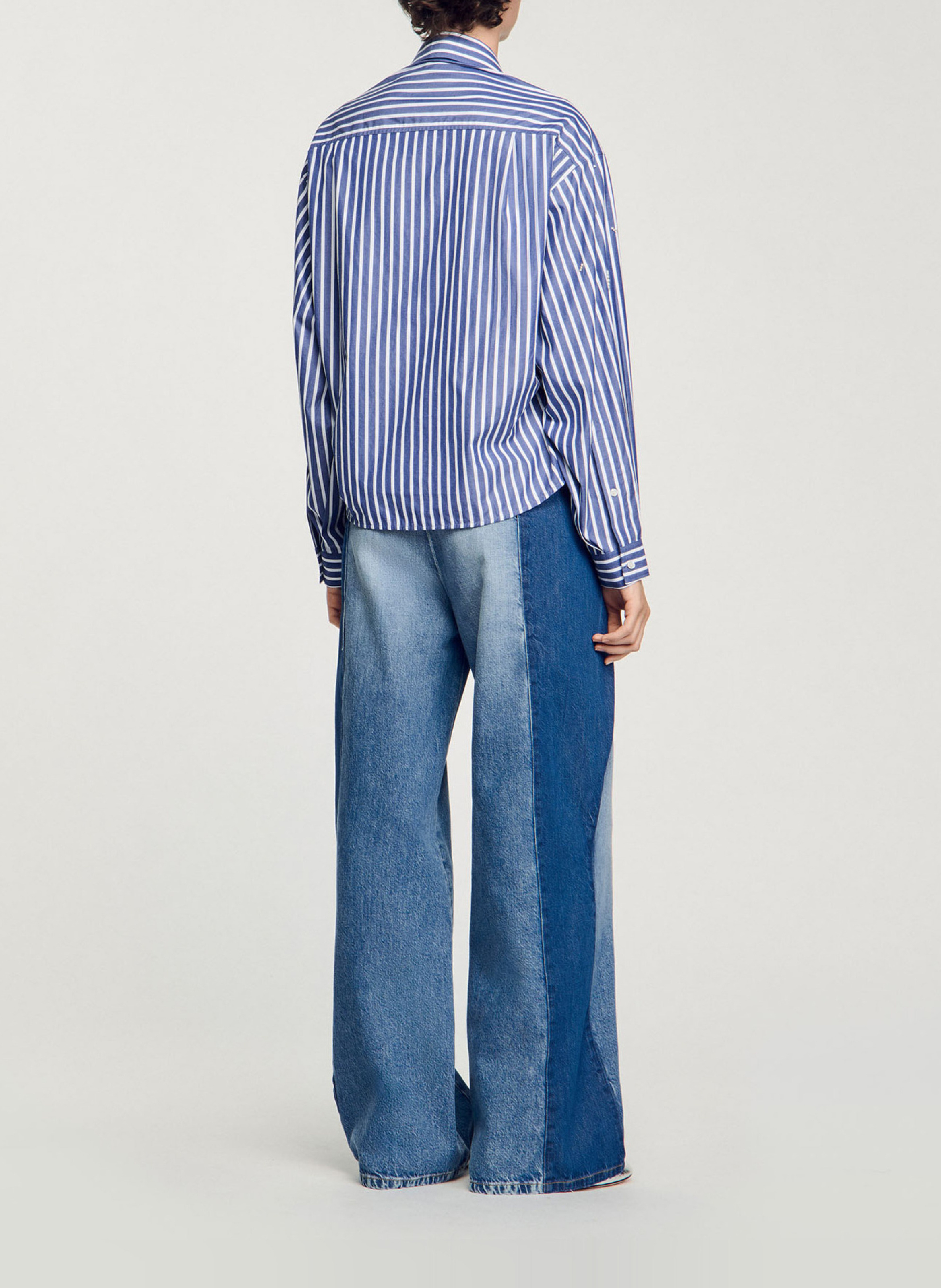 Katoenen blouse met klassieke kraag SANDRO Blauw