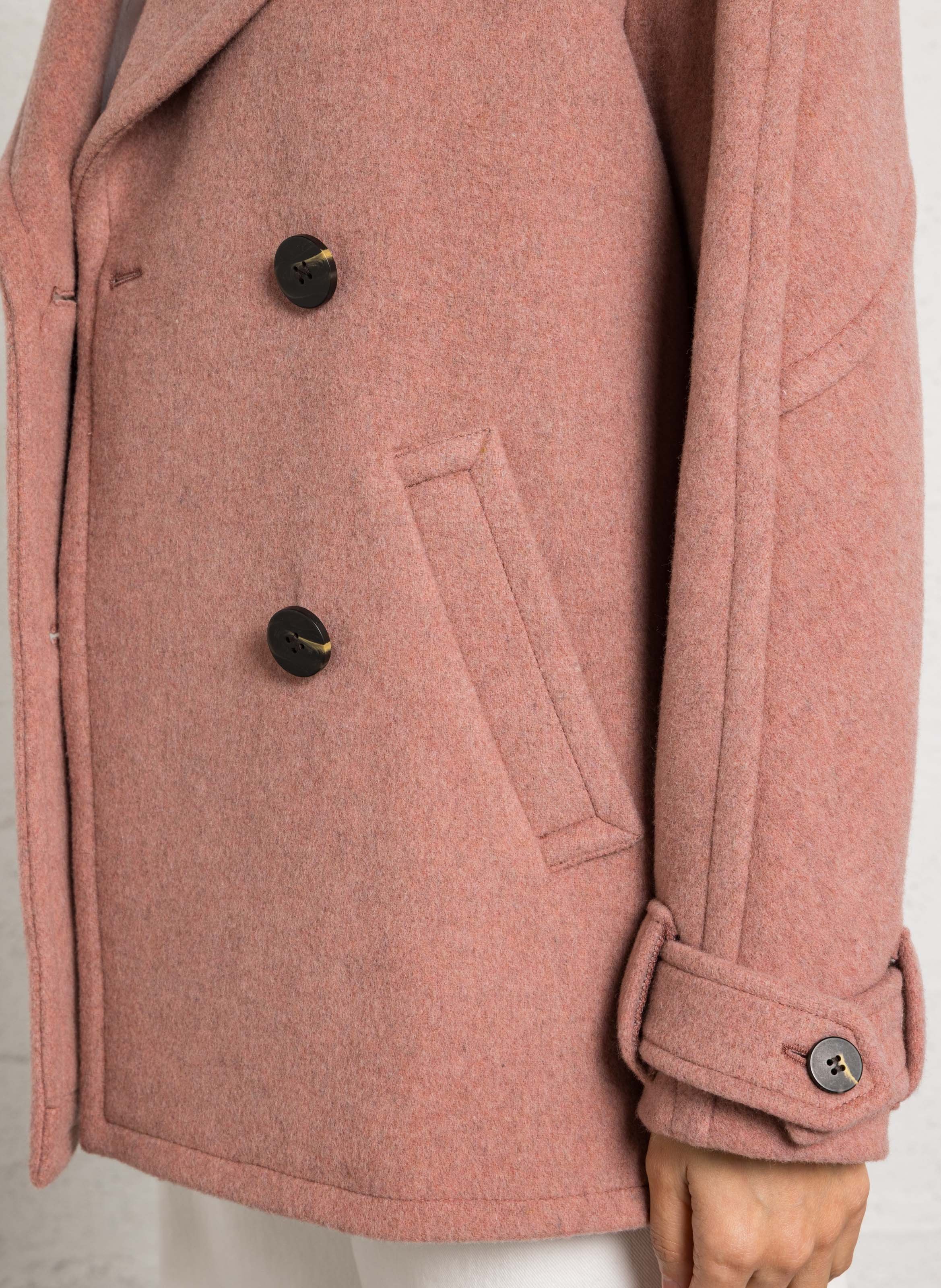 Oversized jas met reverskraag van gemengd wol MAISON 123 Roze