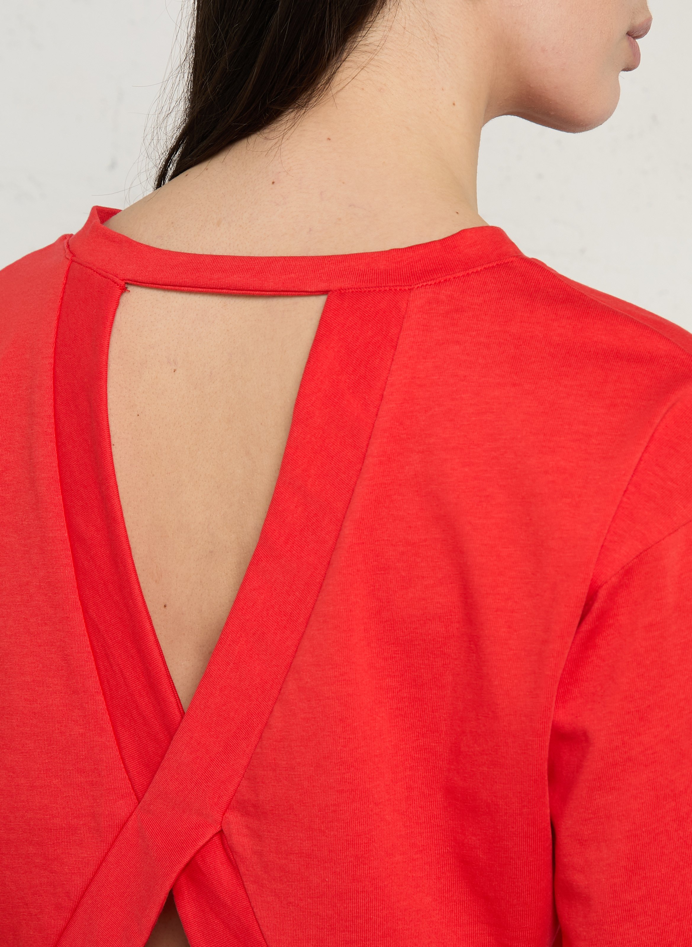 Organic cotton crop top SUNCOO Red