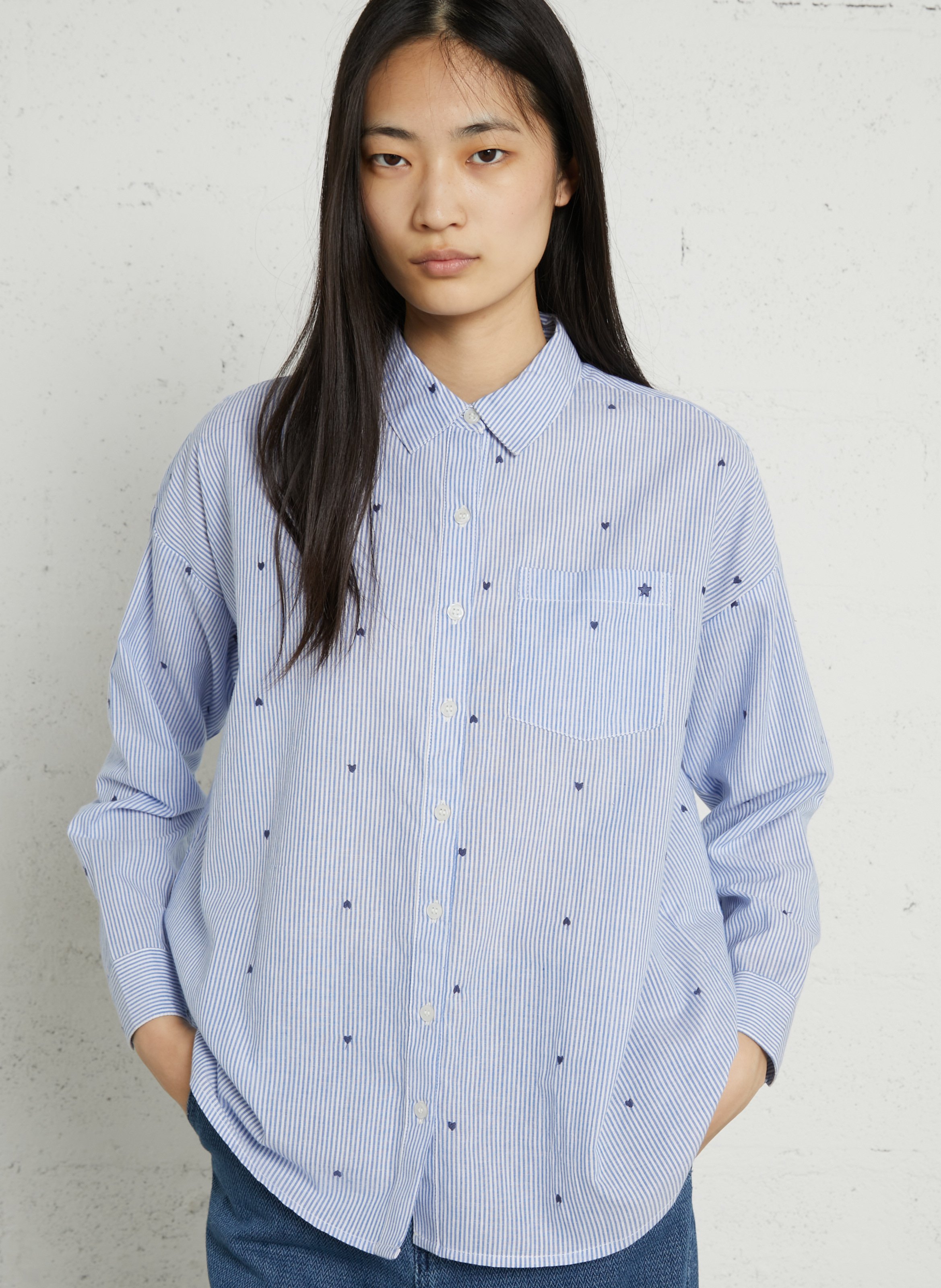 Chemise col classique en coton LA PETITE ETOILE Beige