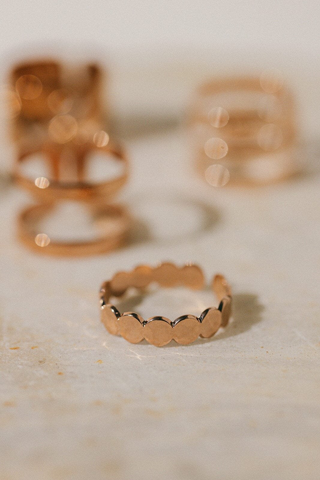 Hammered gold plated ring MONSIEUR SIMONE Pink