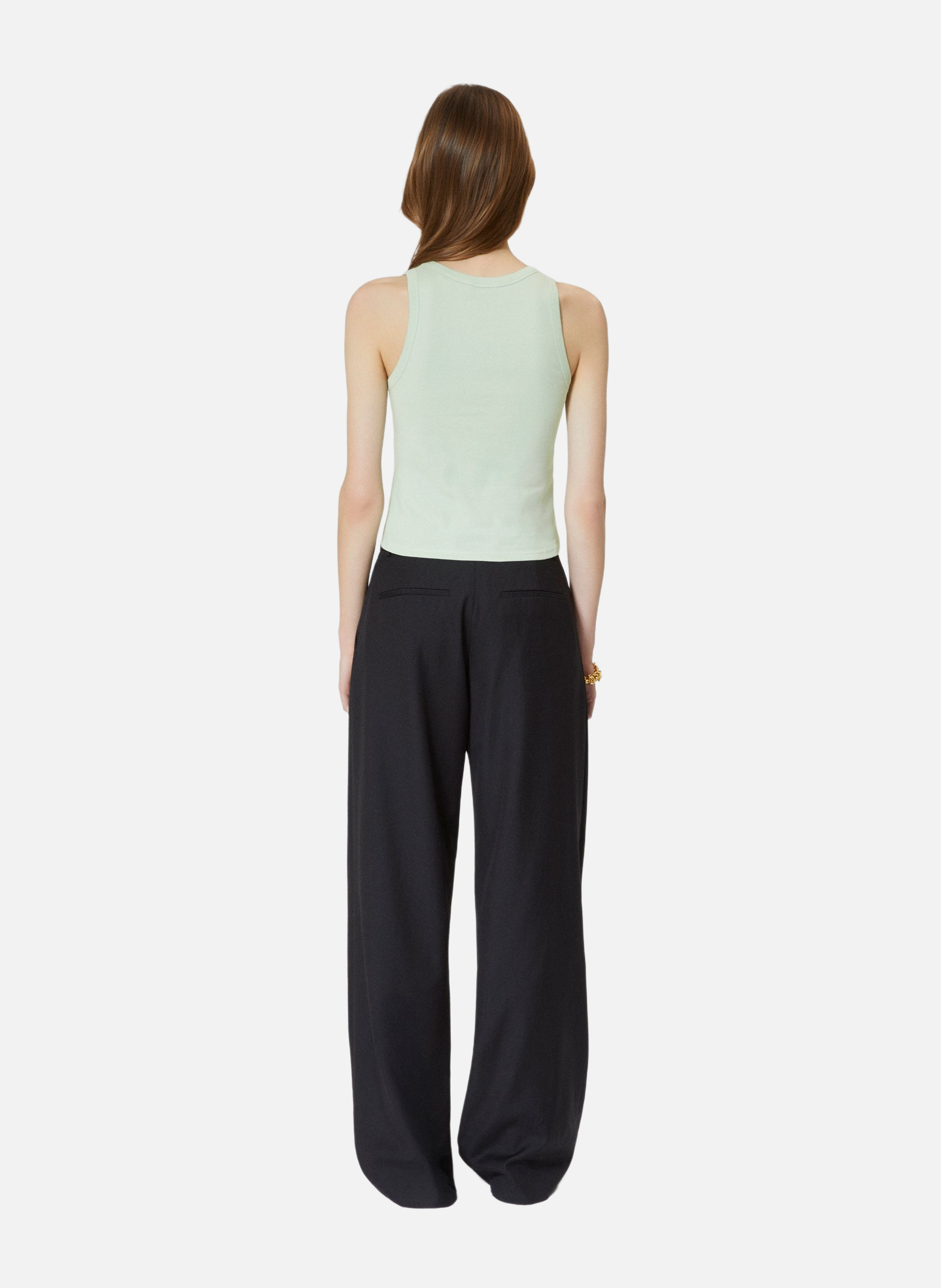 Cotton tank top with crest THE KOOPLES Green