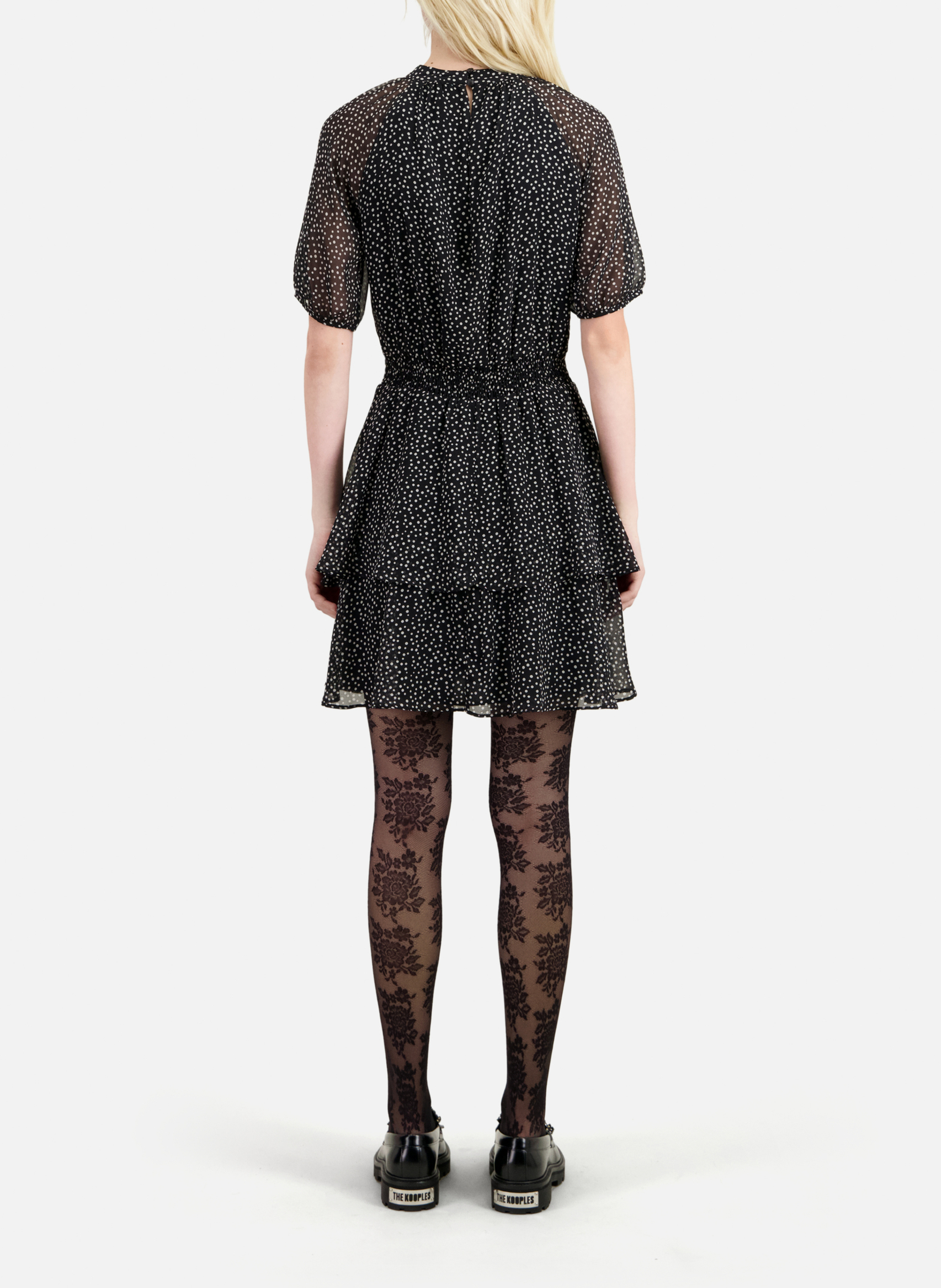 Robe courte col rond à pois THE KOOPLES Noir