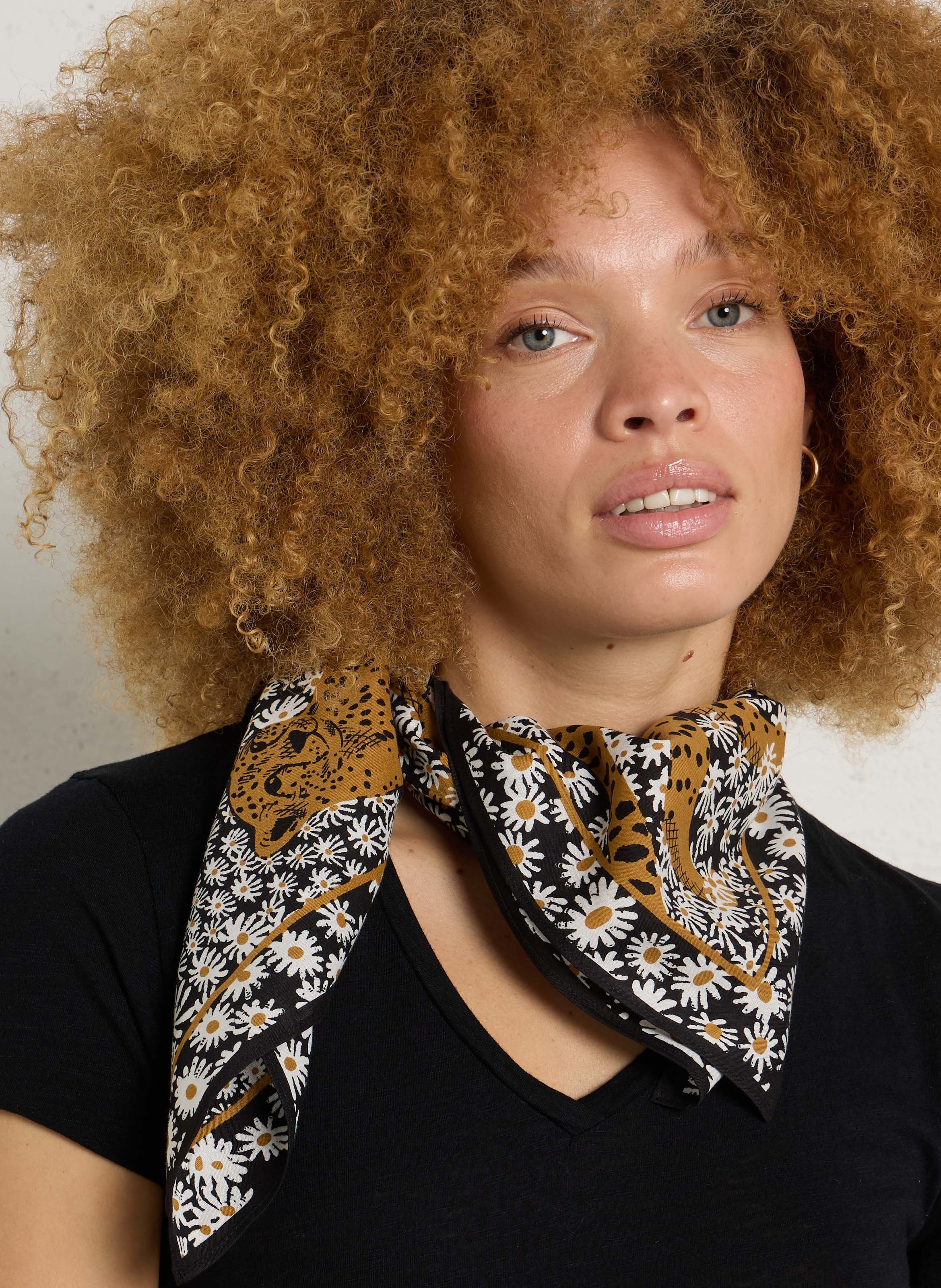 Cotton-blend floaty scarf INOUI EDITIONS Black