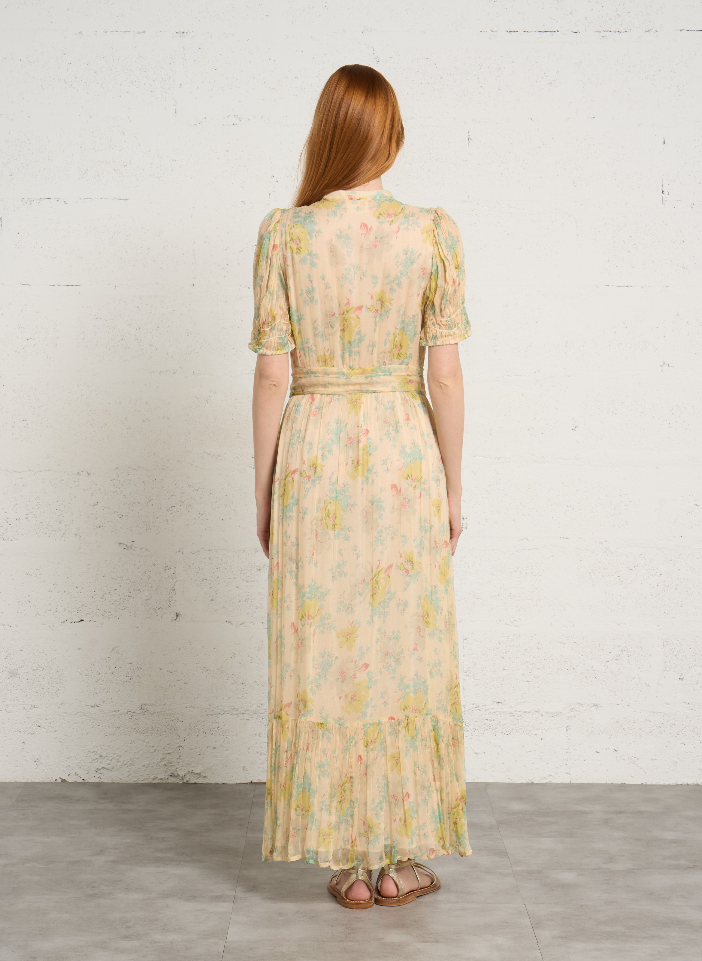 Ausgestelltes langes Kleid mit Print PETITE MENDIGOTE Mehrfarbig