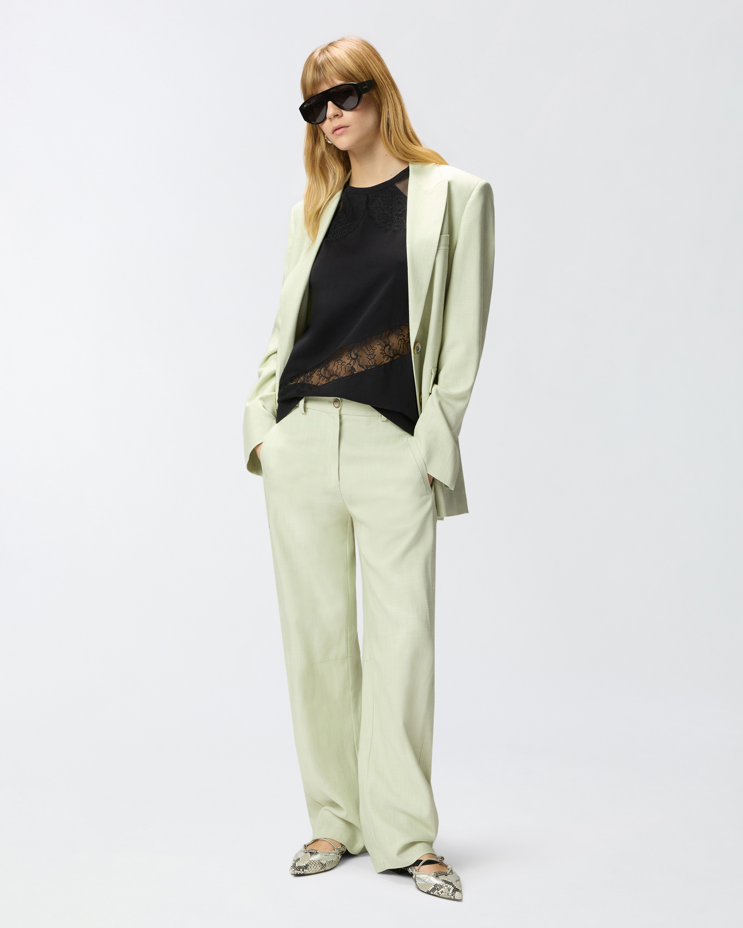 Top sans manches avec détails en dentelle PINKO Noir