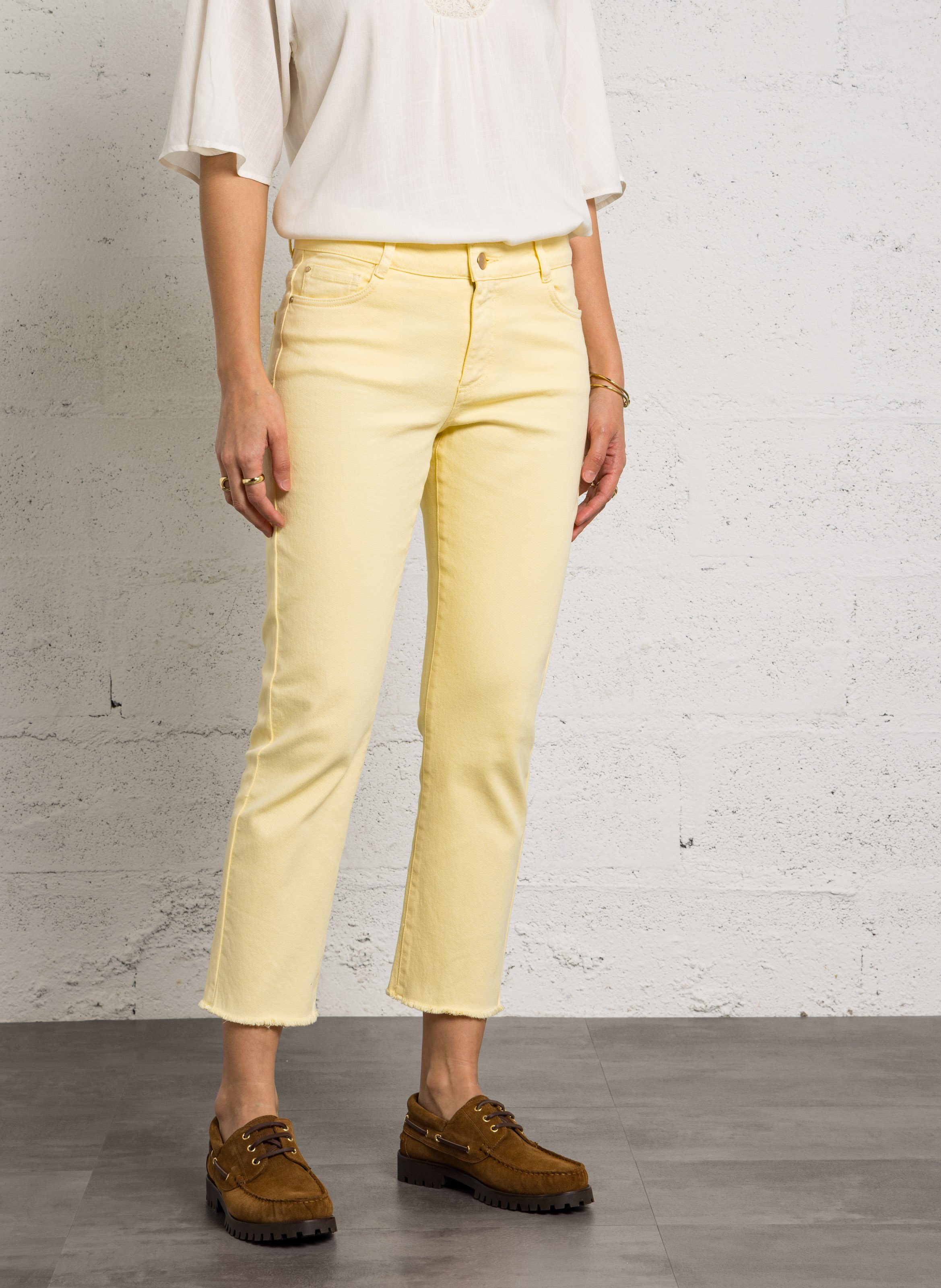 Rechte 7/8-jeans met 5 zakken MAISON 123 Geel