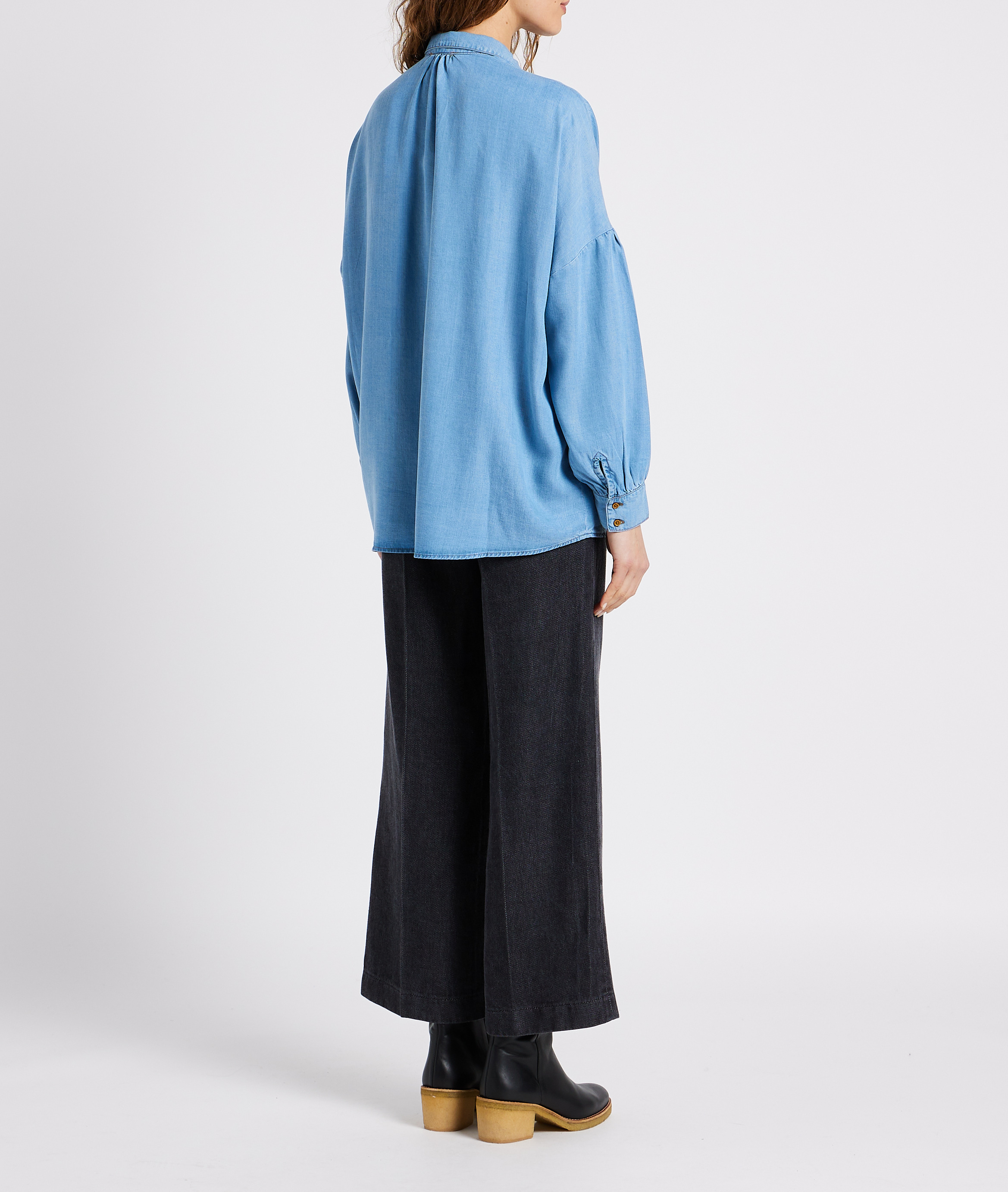 Lyocell shirt with classic collar SESSUN Blue