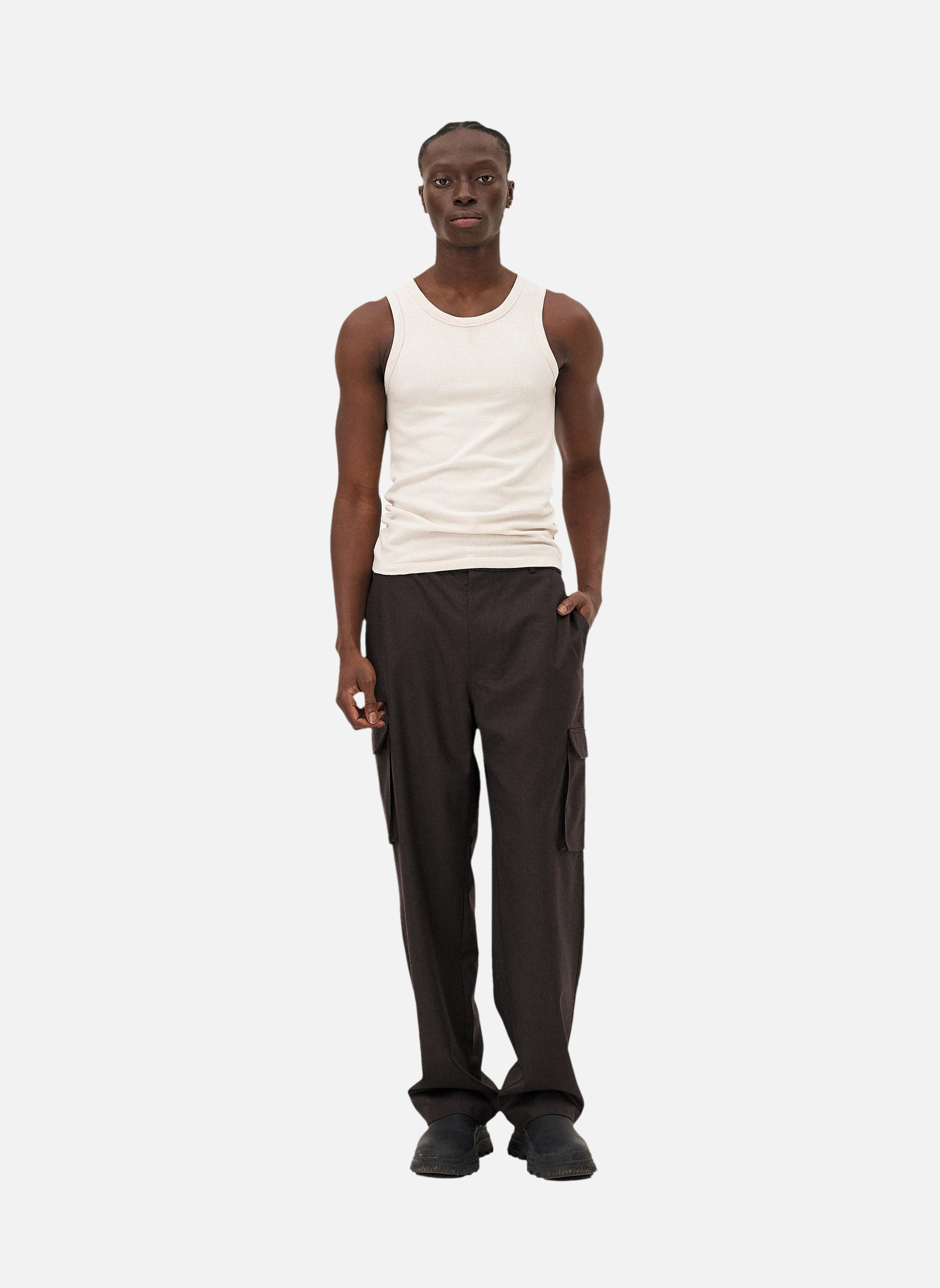 Fitted tank top Leo ecru Noyoco Red