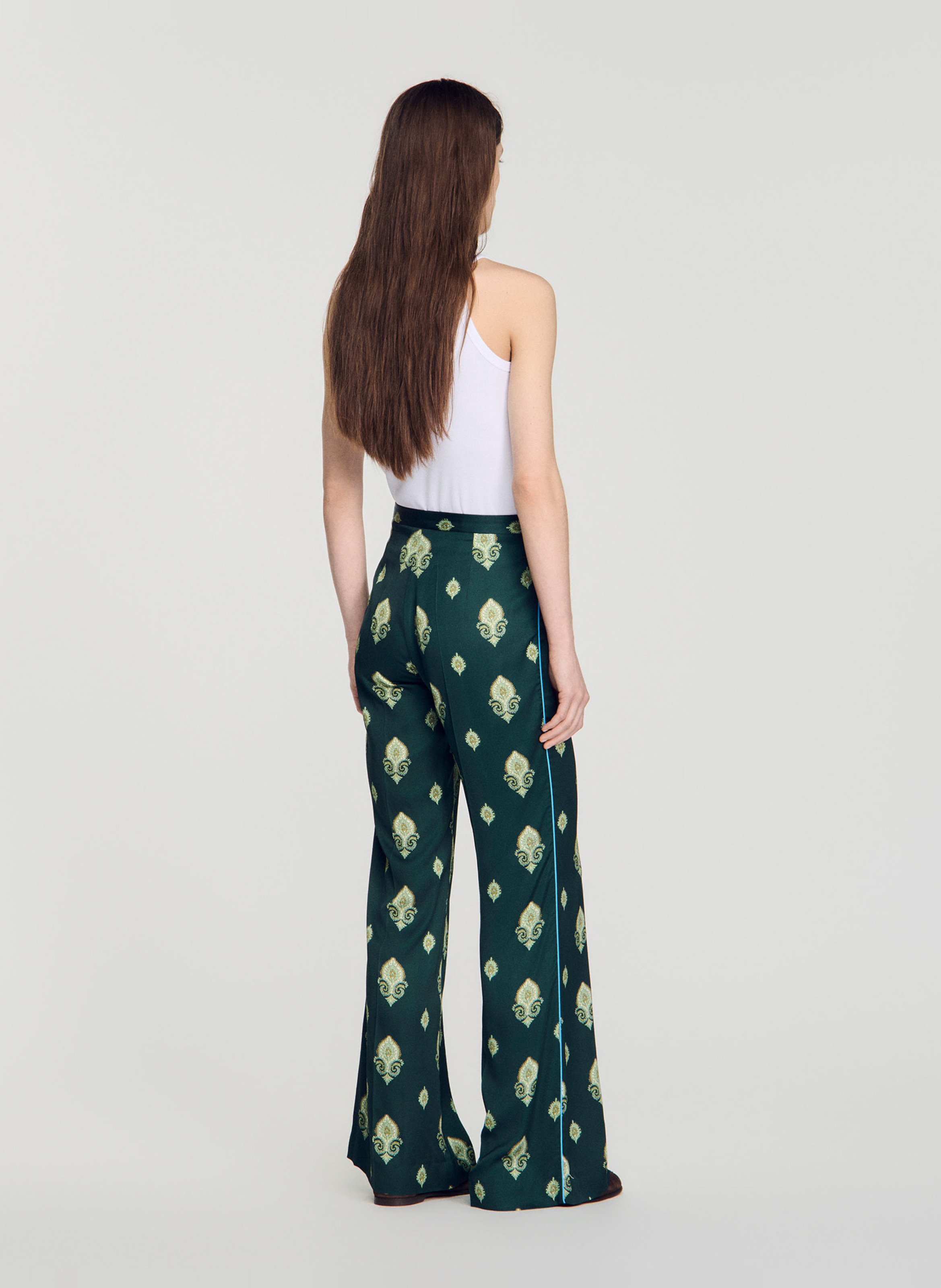 Pantalon flare imprimé SANDRO Vert
