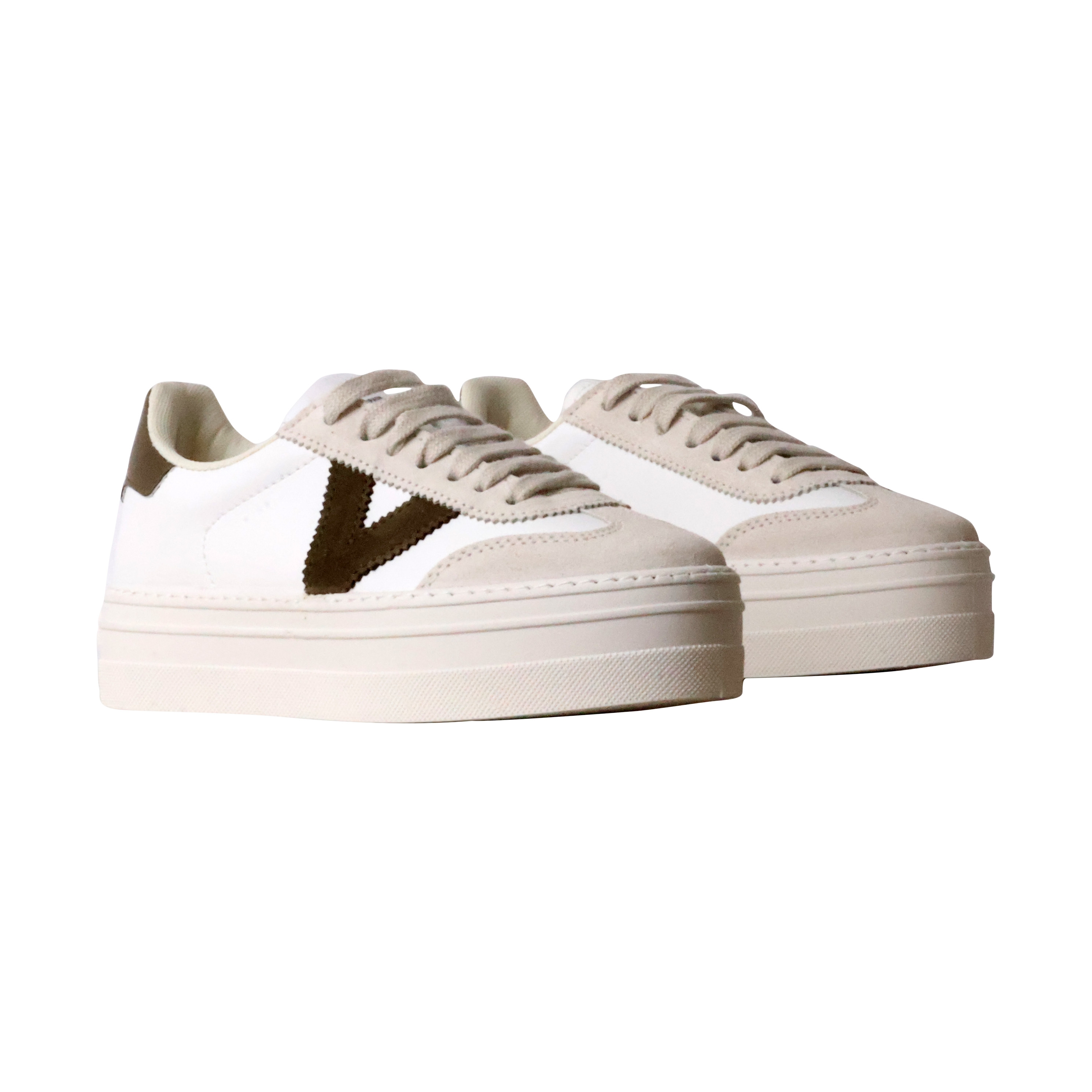 Leather trainers VICTORIA Khaki