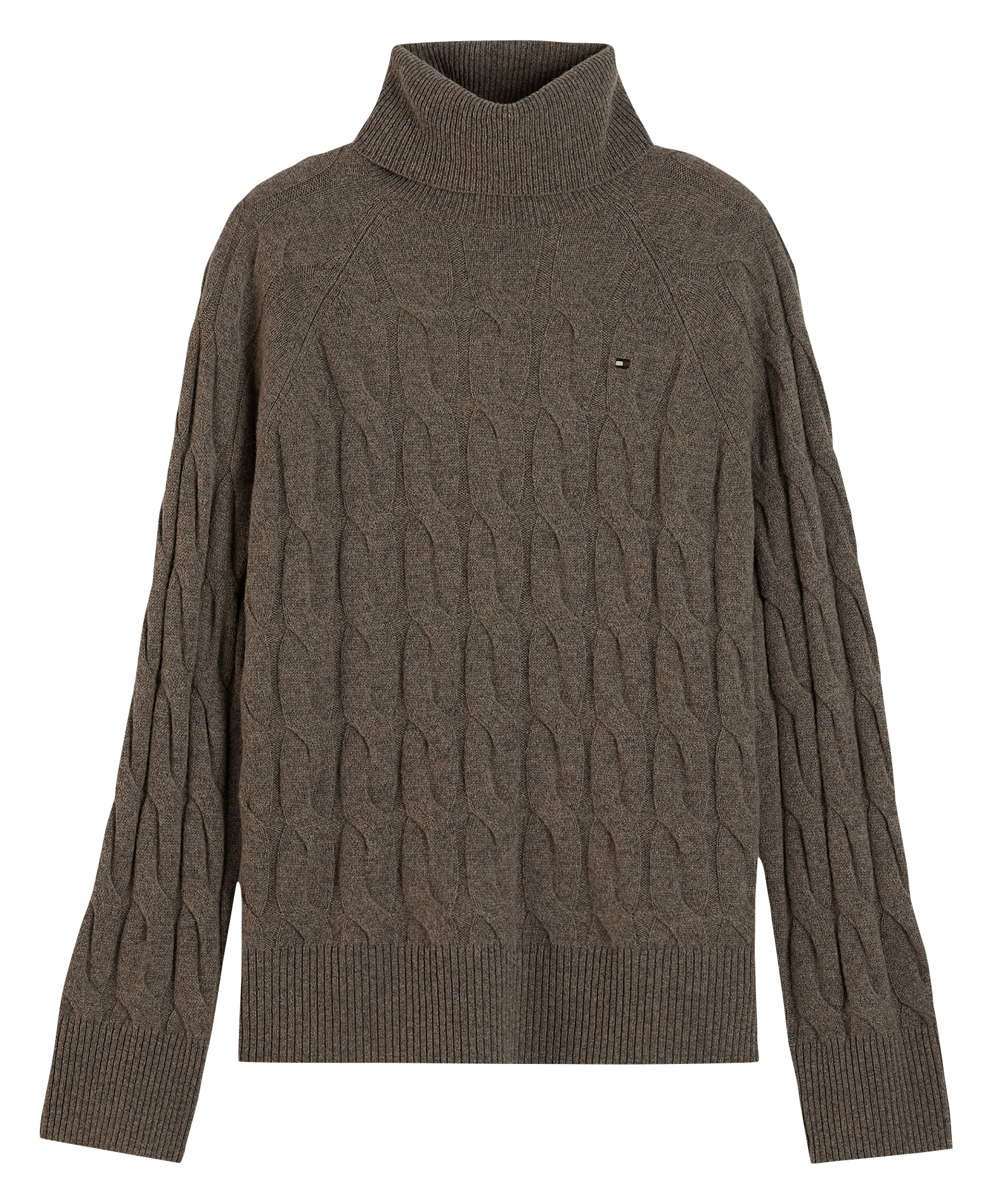 Rollkragenpullover aus geflochtener Strickware TOMMY HILFIGER Braun
