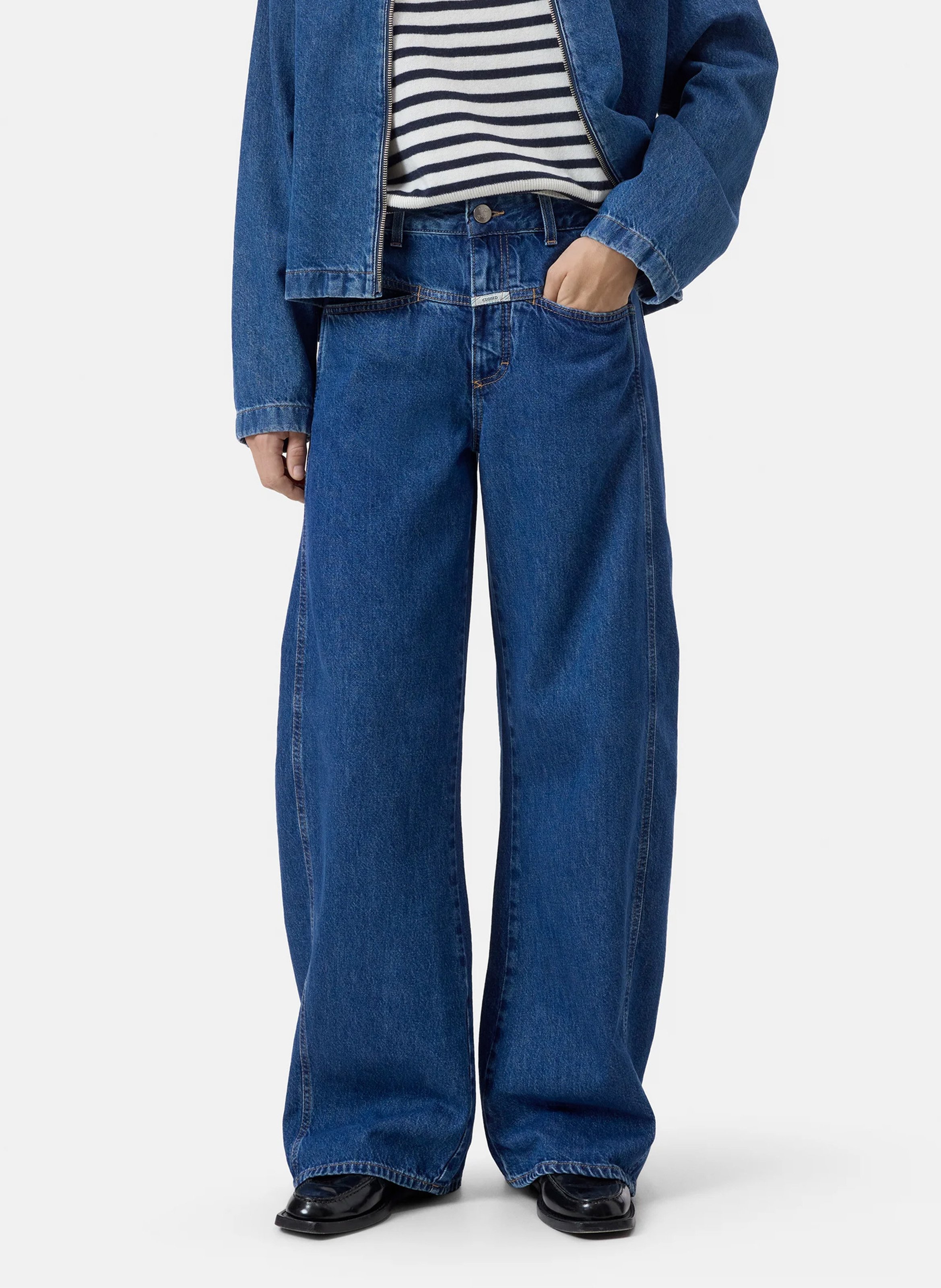 Wide leg jeans in cotton and recycled cotton CLOSED Blue
