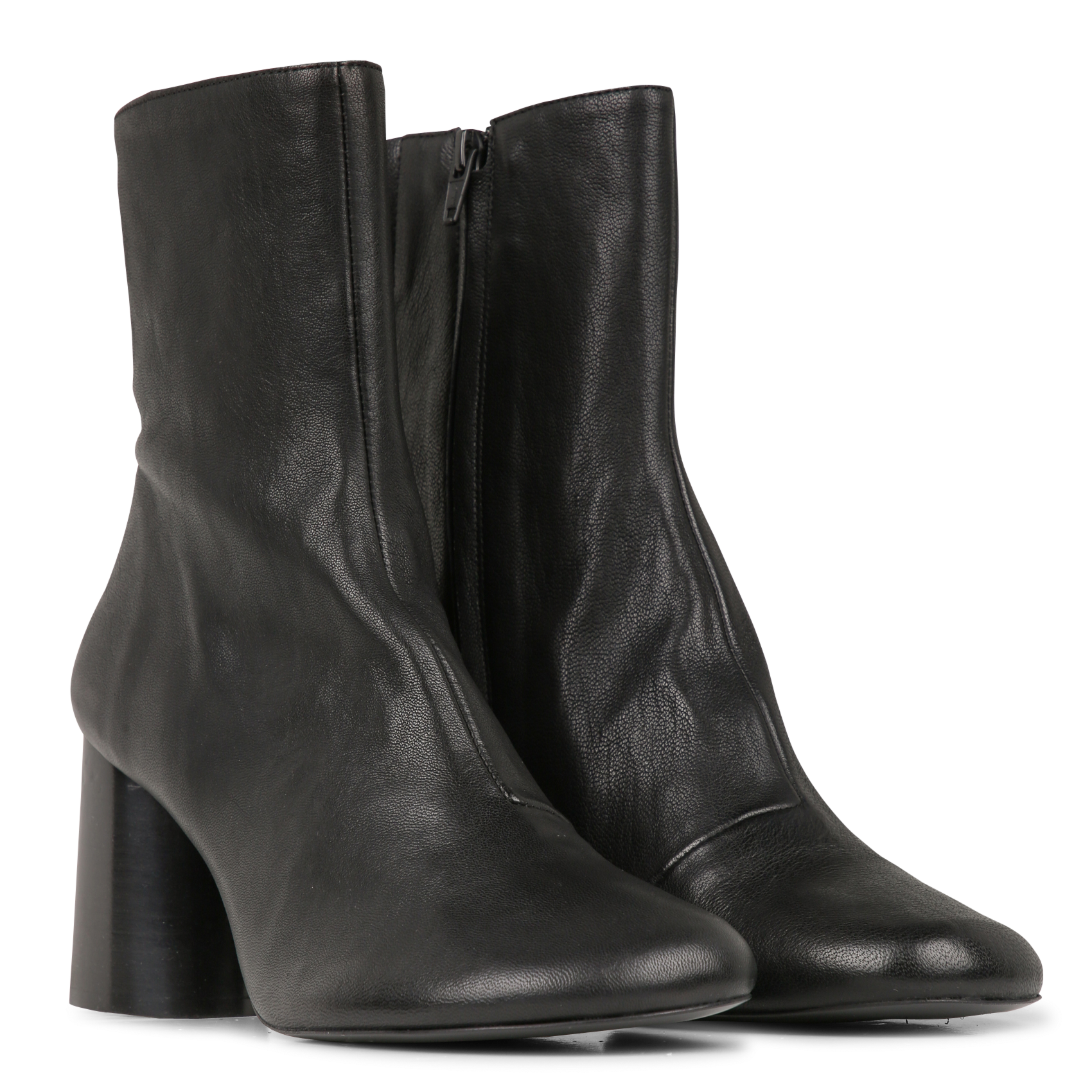 Heeled leather ankle boots COTELAC Grey
