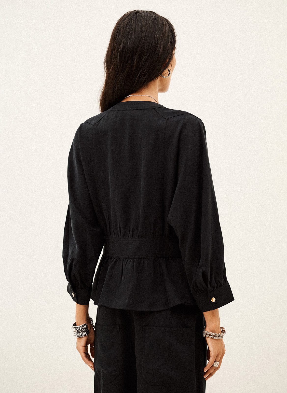 Gilet manches longues à liens BA&SH Noir
