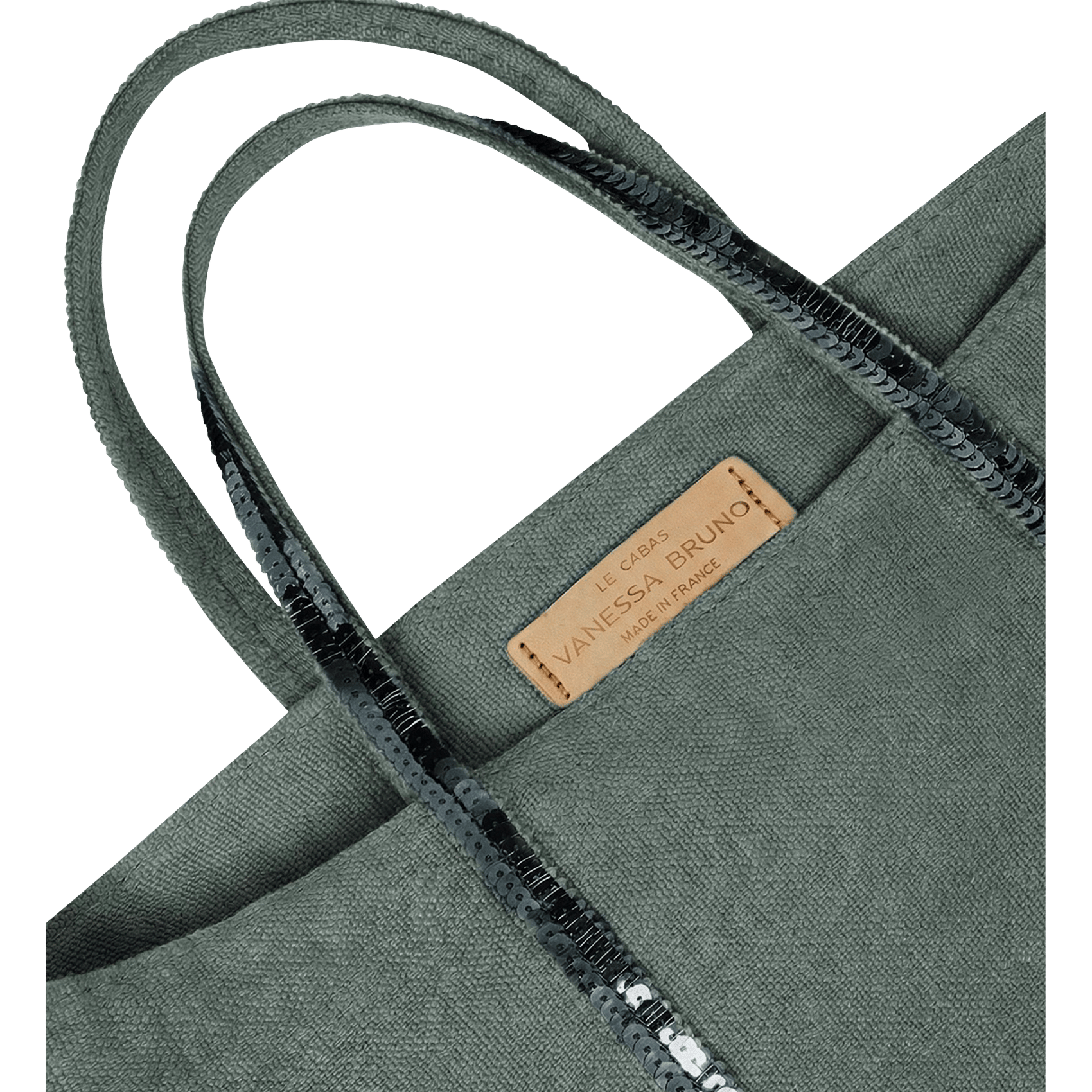 Sac cabas S à sequins en lin  | Vert VANESSA BRUNO Femme