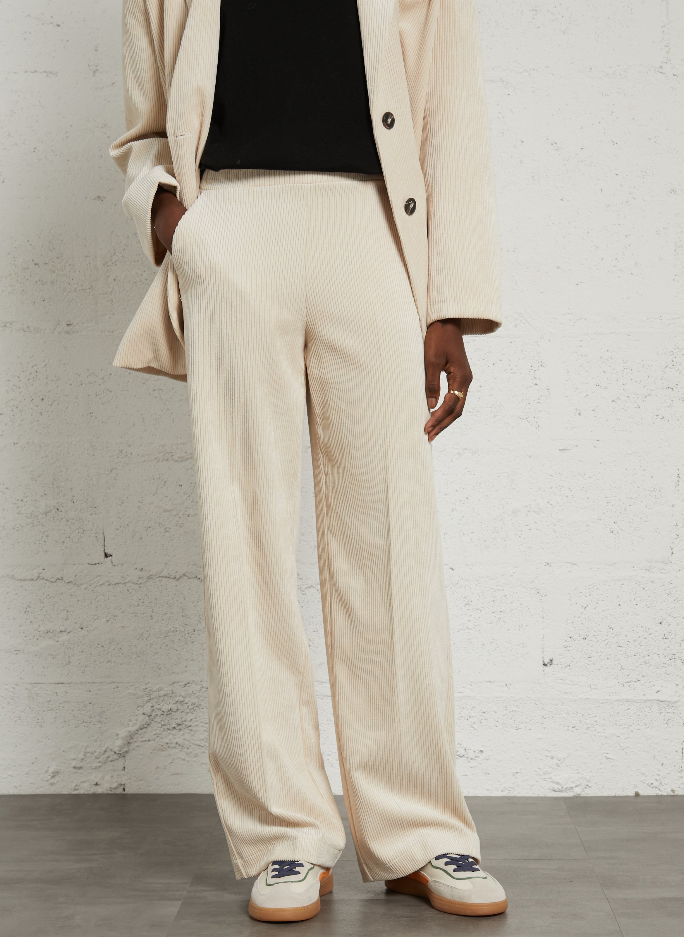 Pantalon large côtelé IMPERIAL Blanc