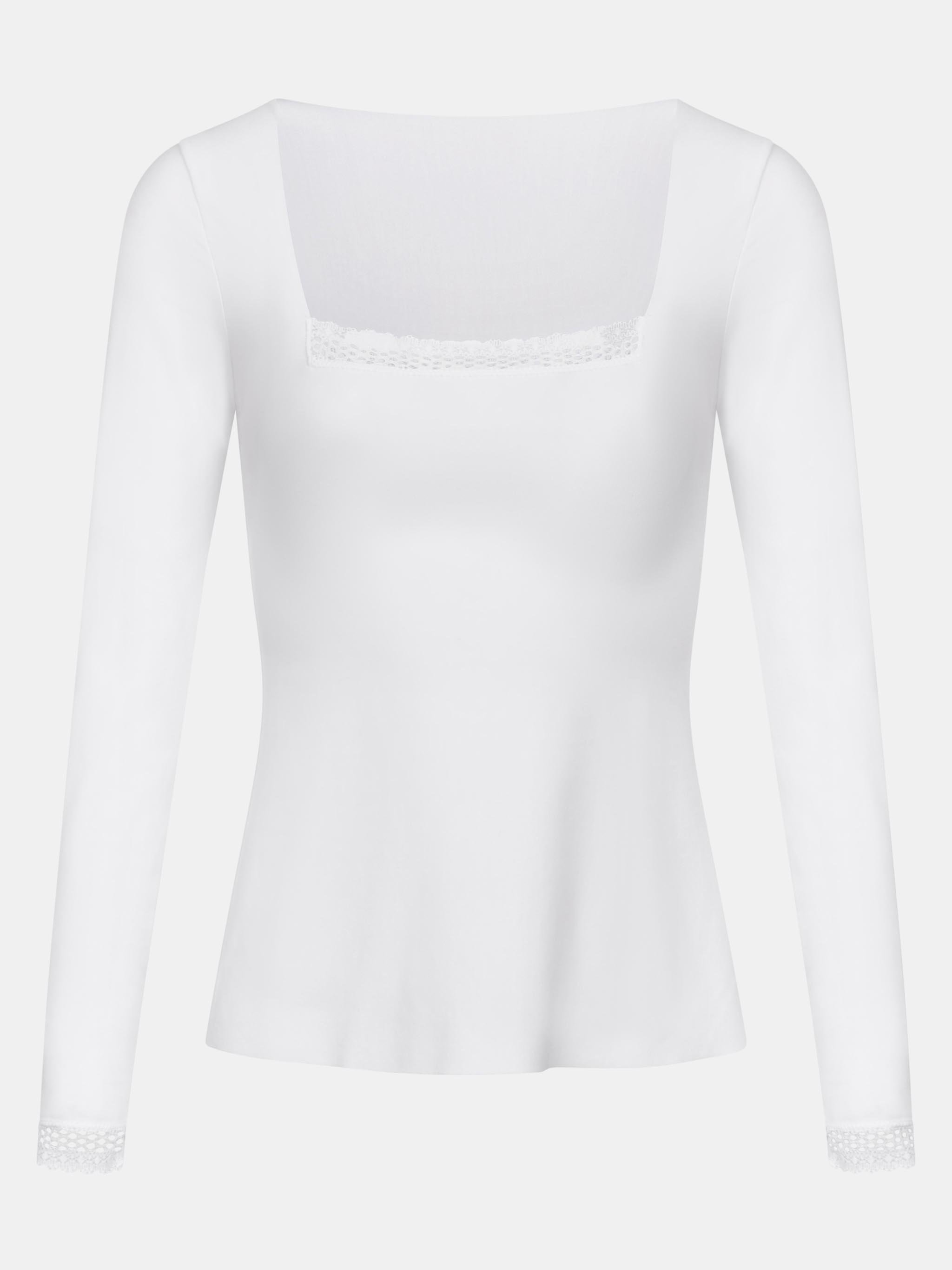 Long-sleeve lace t-shirt CHANTELLE White
