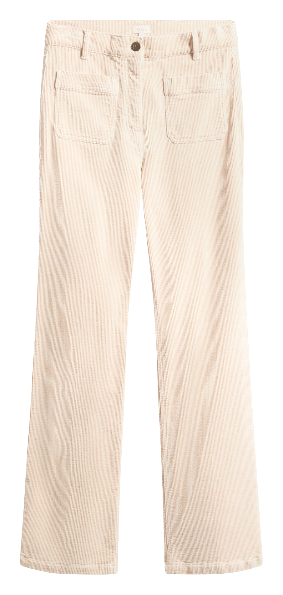 Rechte broek van fluweel in gemengd katoen PABLO Beige