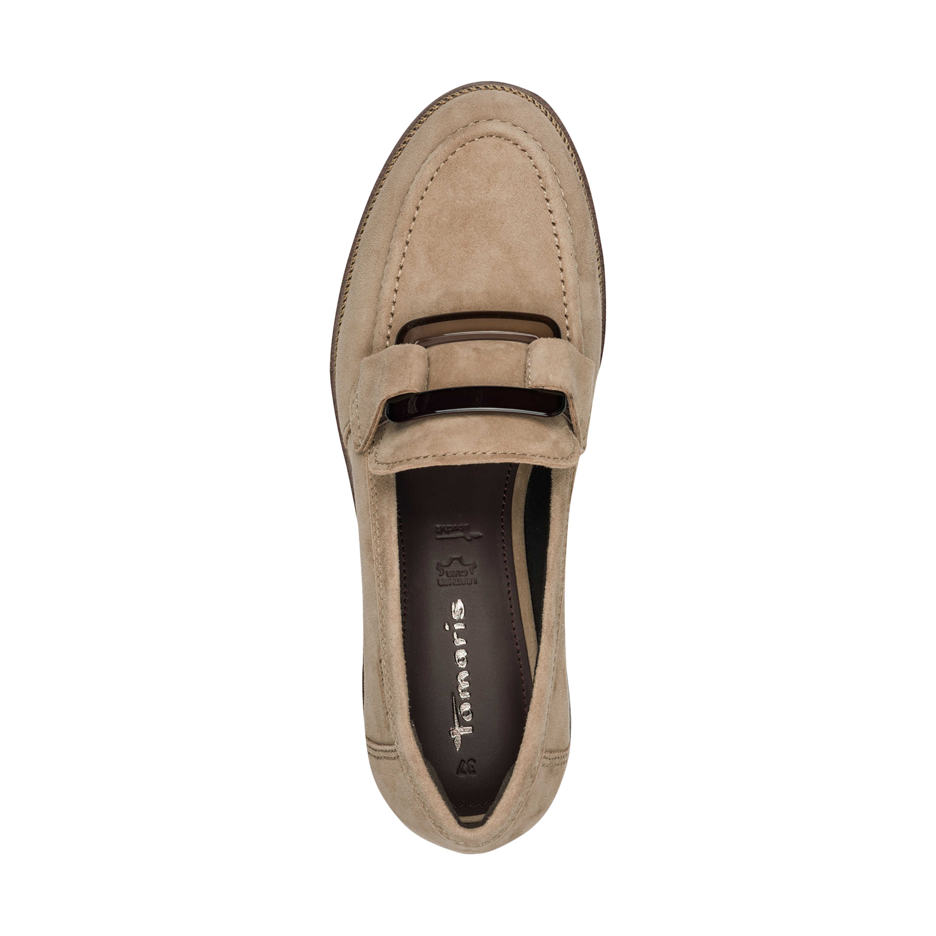 Leather moccasins TAMARIS Brown