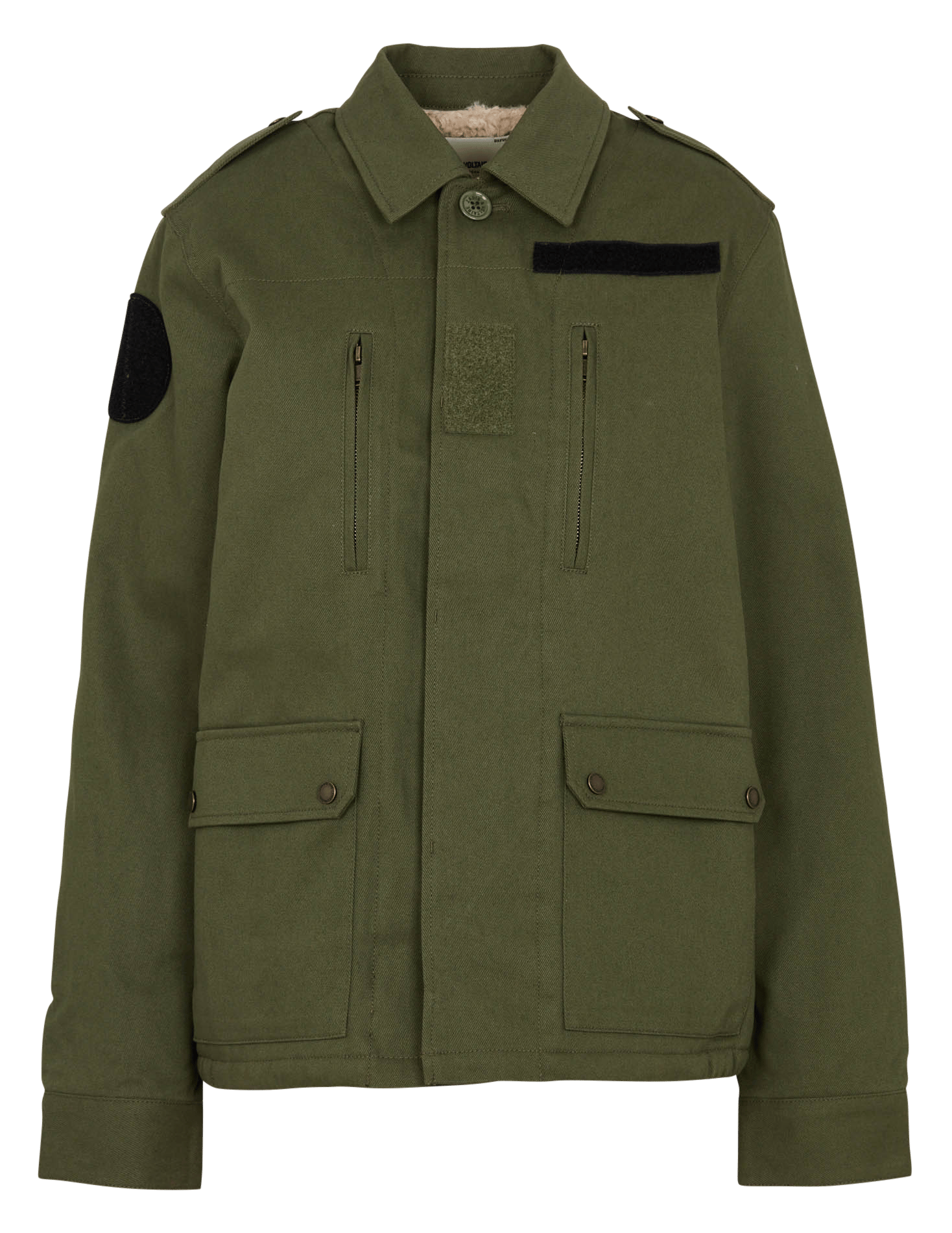 Gerader Blouson mit klassischem Kragen aus Baumwolle ZADIG&VOLTAIRE Grun