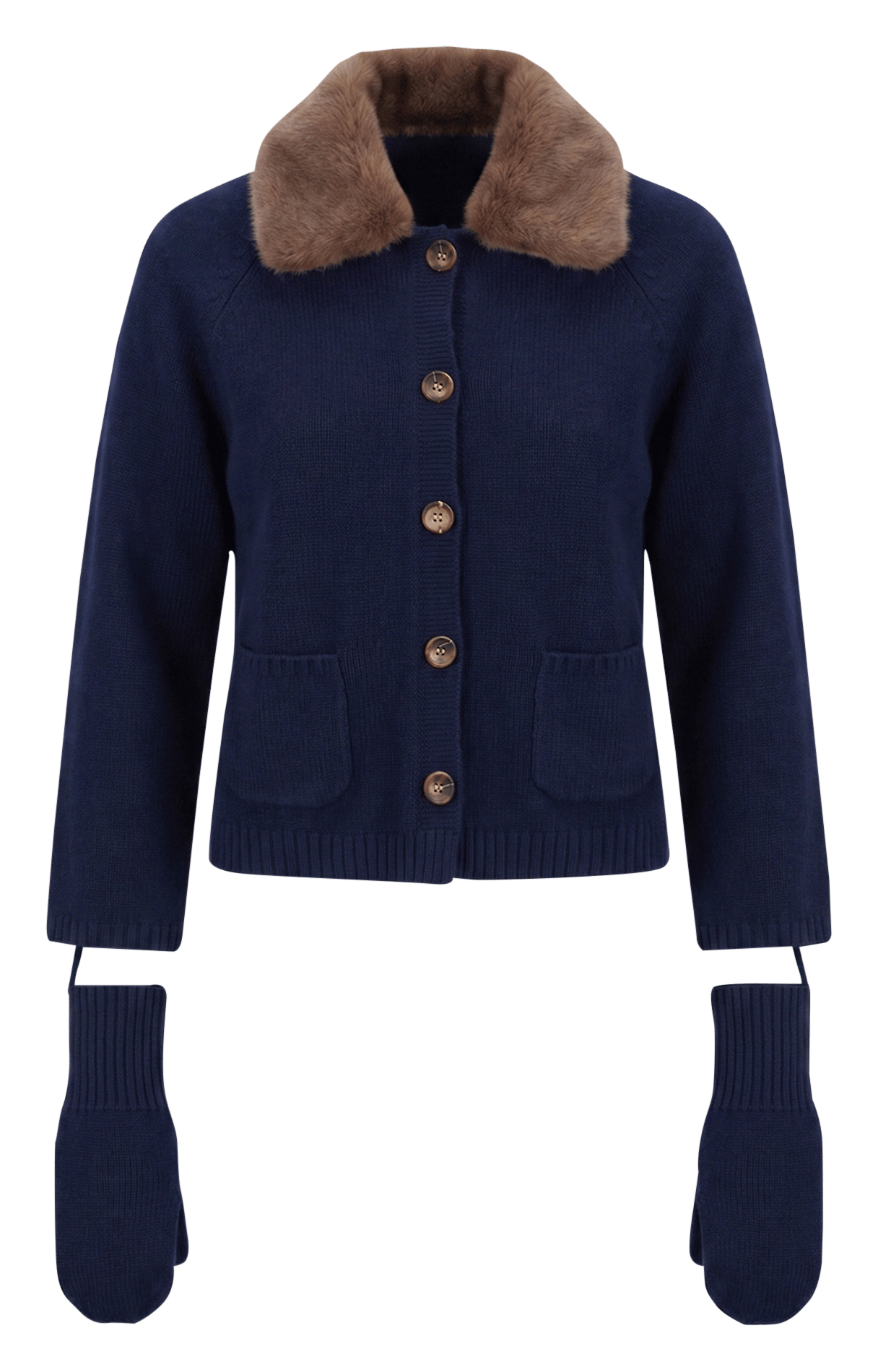 Plain buttoned cashmere cardigan GERARD DAREL
