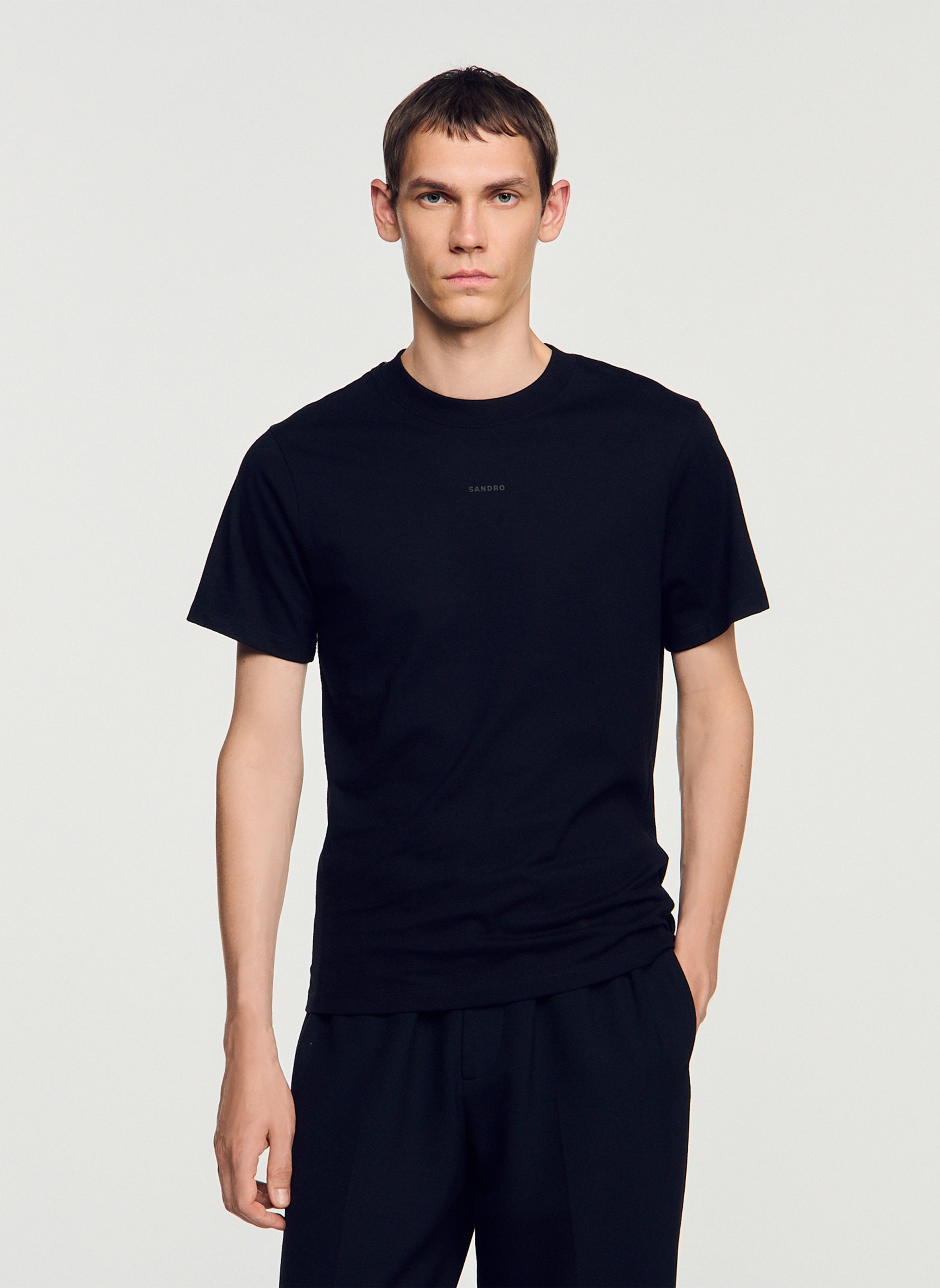 Baumwoll-Pullover mit Rundhalsausschnitt SANDRO