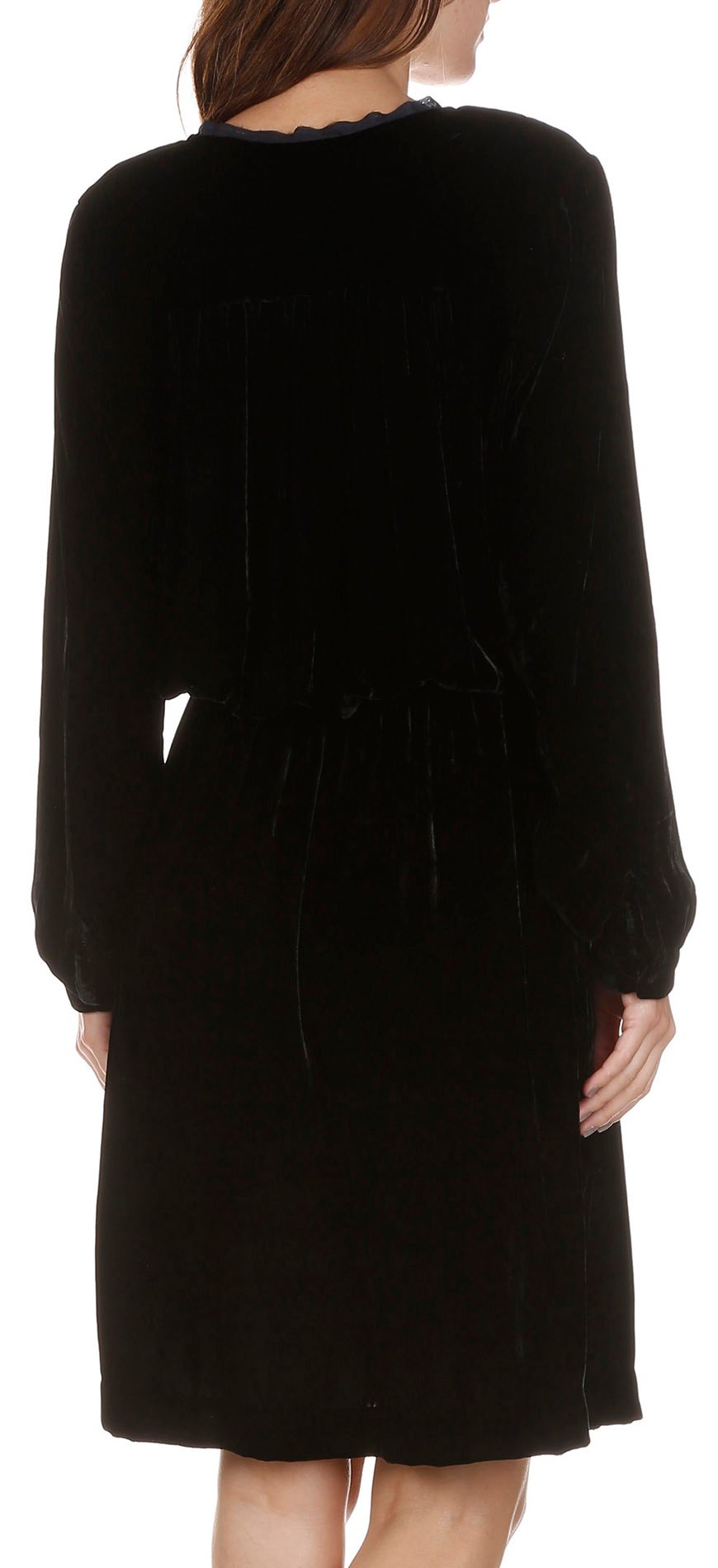 Crushed velvet wrap dress  SWILDENS Black