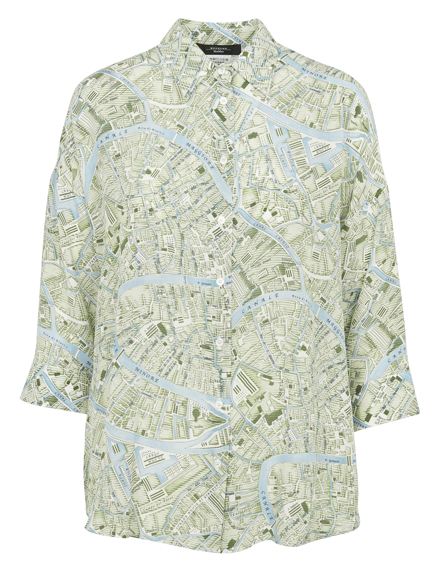 Chemise col classique imprimée en soie VertMAX MARA WEEK END