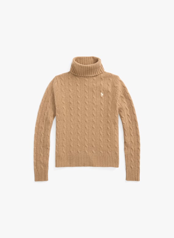 Jumper Pull Beige Ralph Lauren Wool And Cashmere Turtleneck
