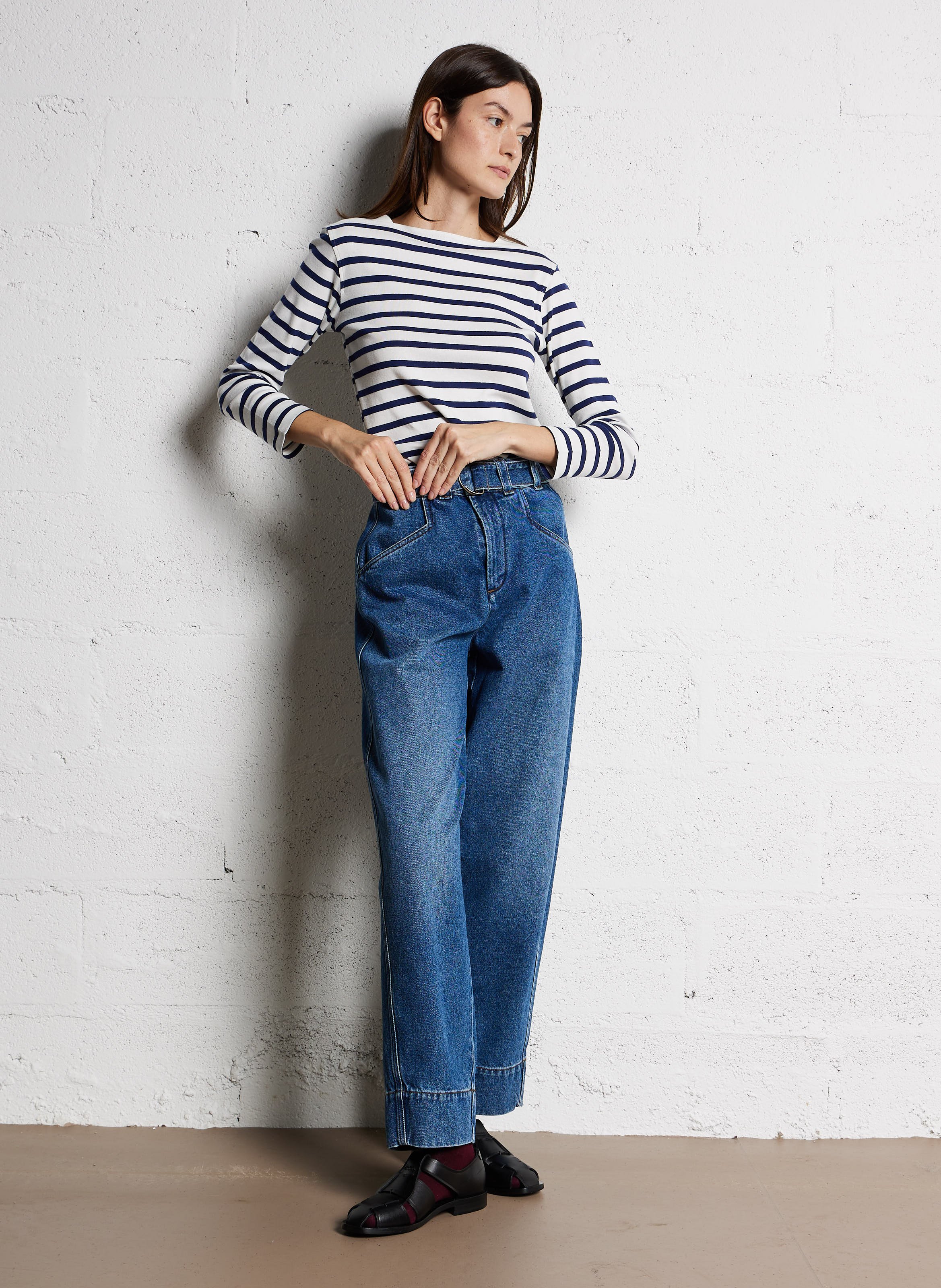 Marinière col bateau en coton SOEUR Bleu