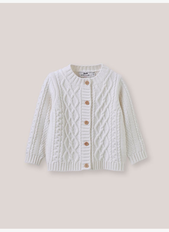 White Cable knit Cardigan