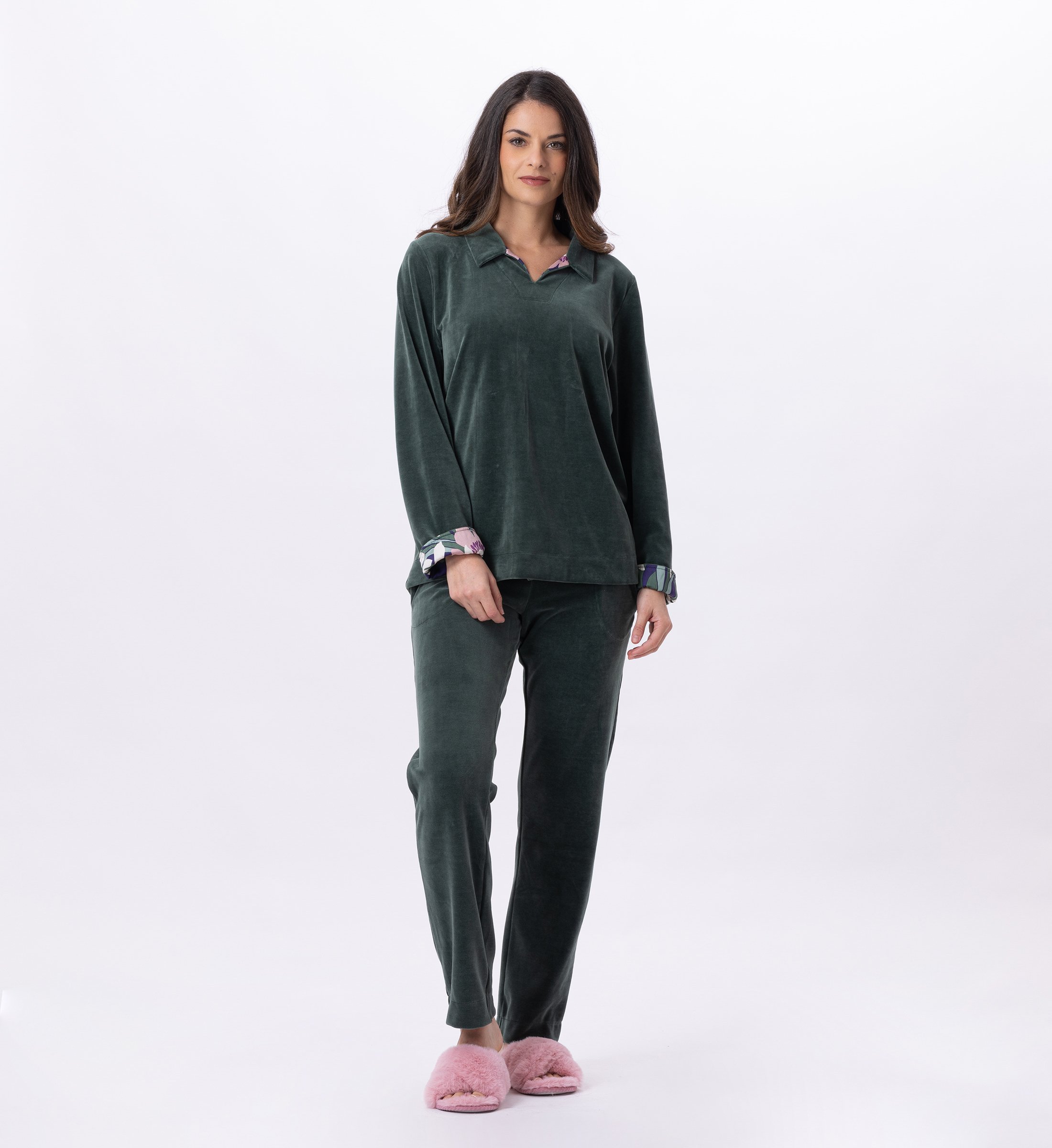Netleton velvet jogging bottoms LE CHAT Green