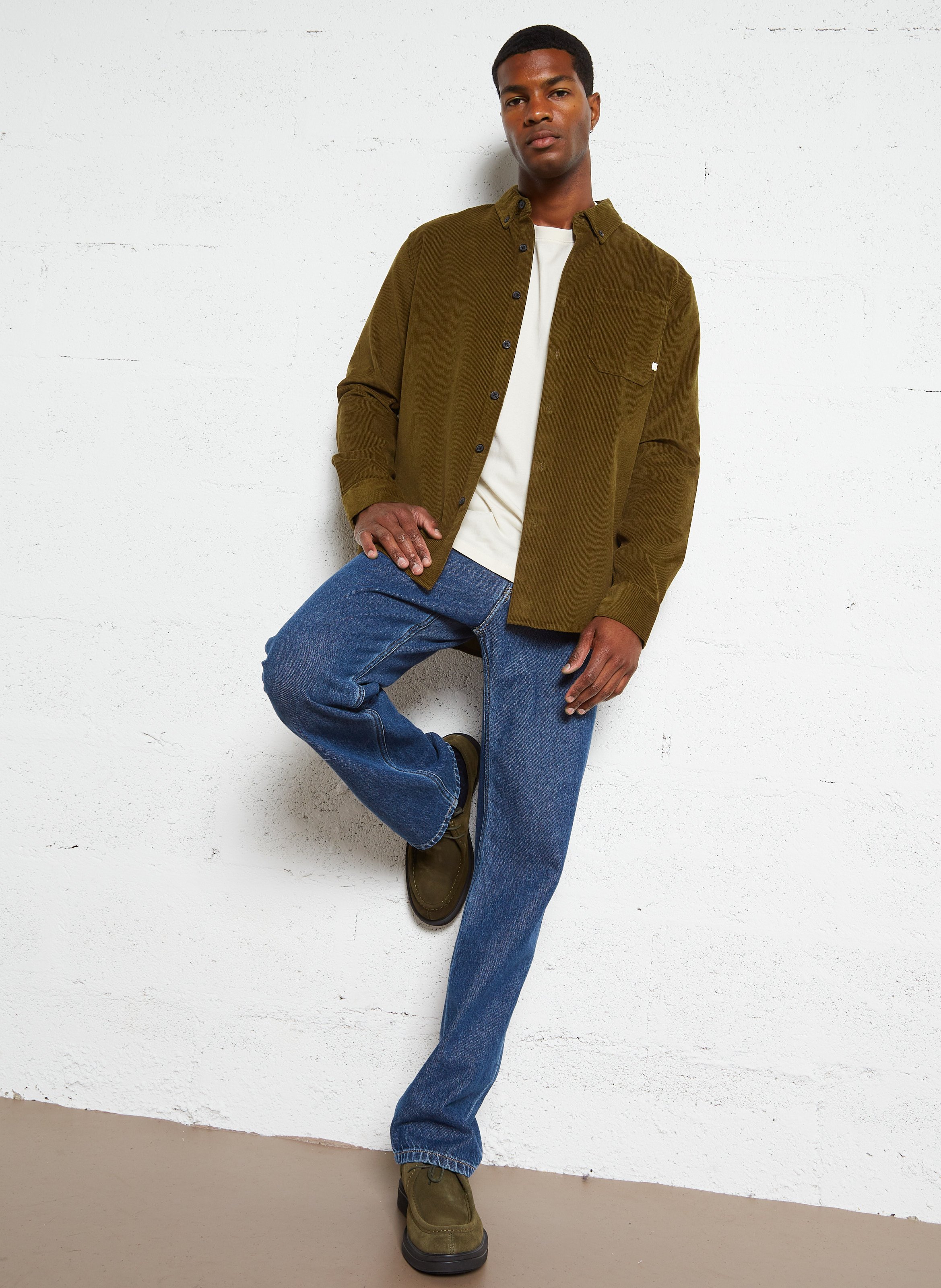 Chemise droite en coton bio FARAH Vert