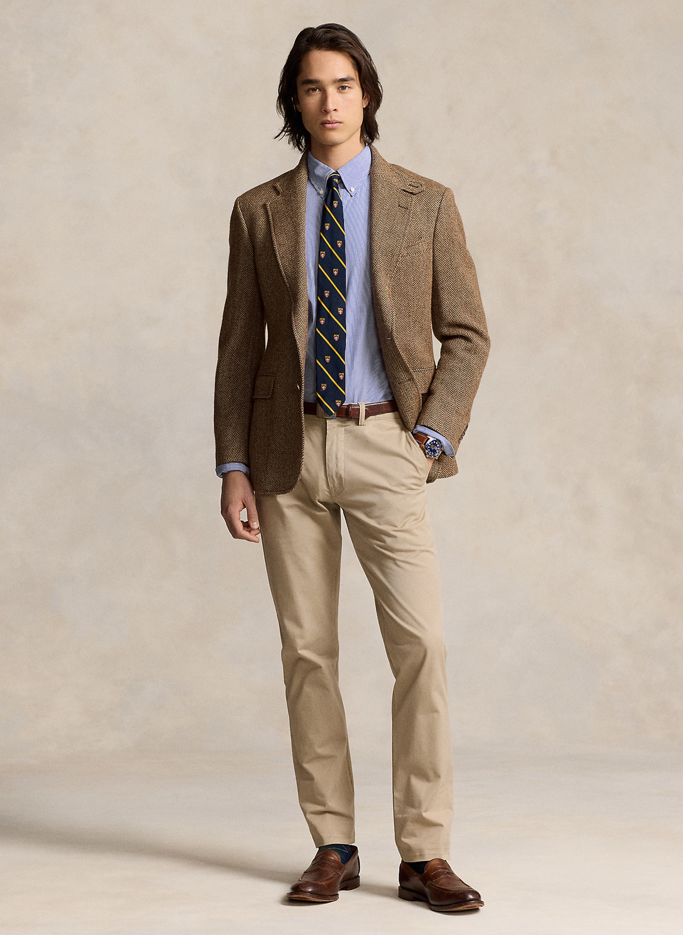 Hemd aus Baumwoll-Mix mit Button-down-Kragen POLO RALPH LAUREN Blau