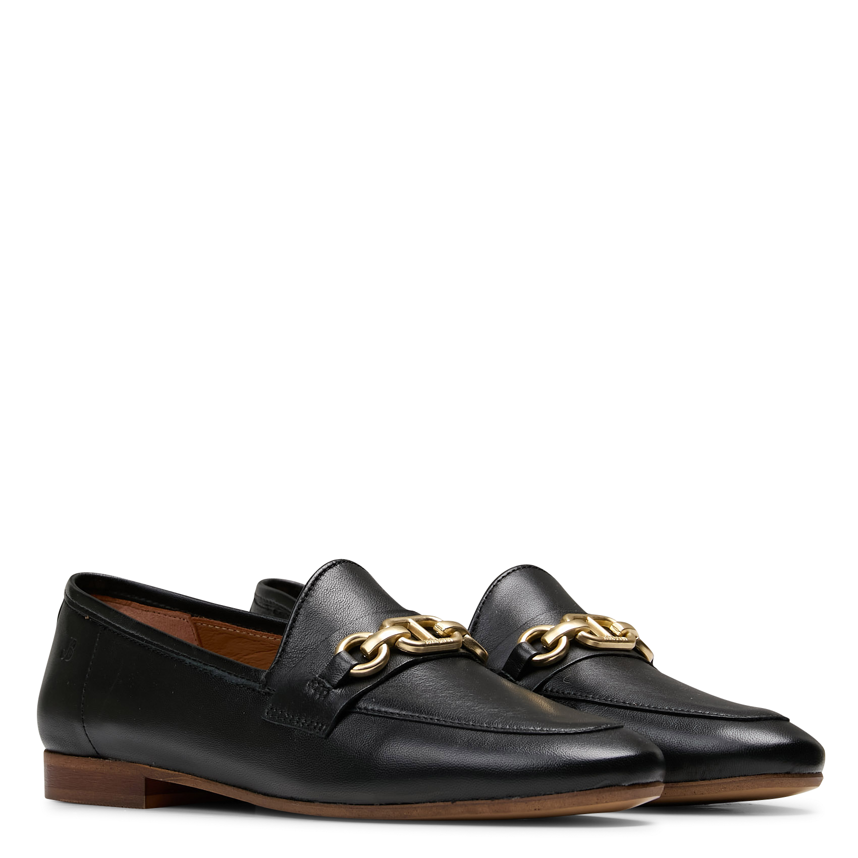 Mocassins plats avec chaine en cuir JB MARTIN Noir