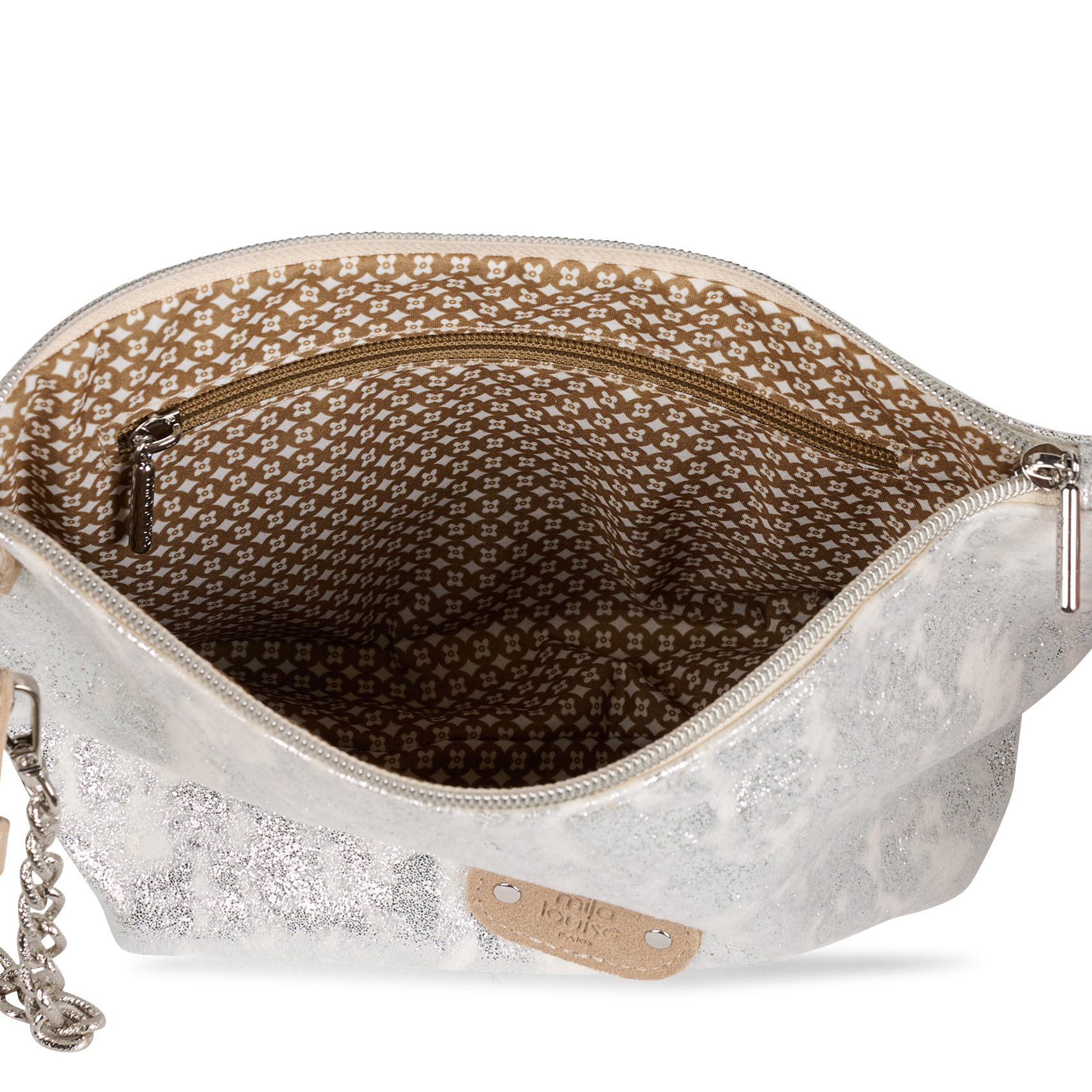 Umhängetasche Metallic-Clutch MILA LOUISE Silber