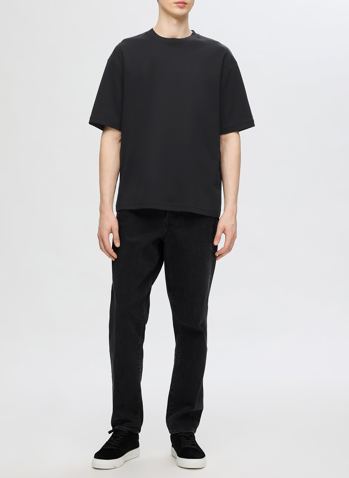 Tee-shirt oversize en coton bio mélangé SELECTED Noir