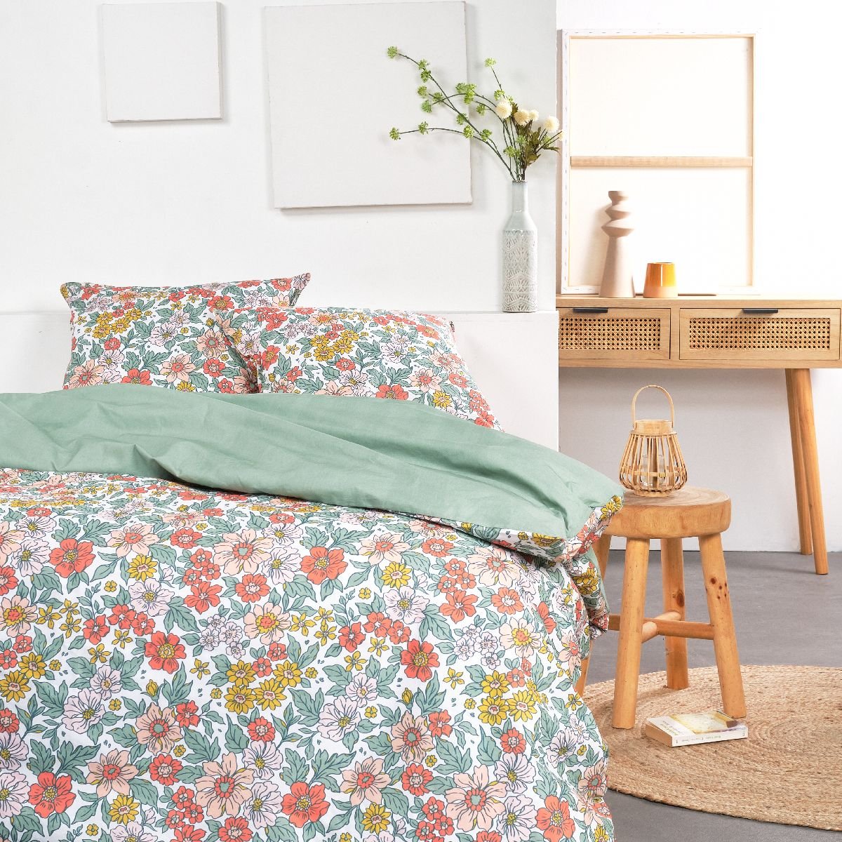 Printed cotton bed set TODAY LINGE DE MAISON Green