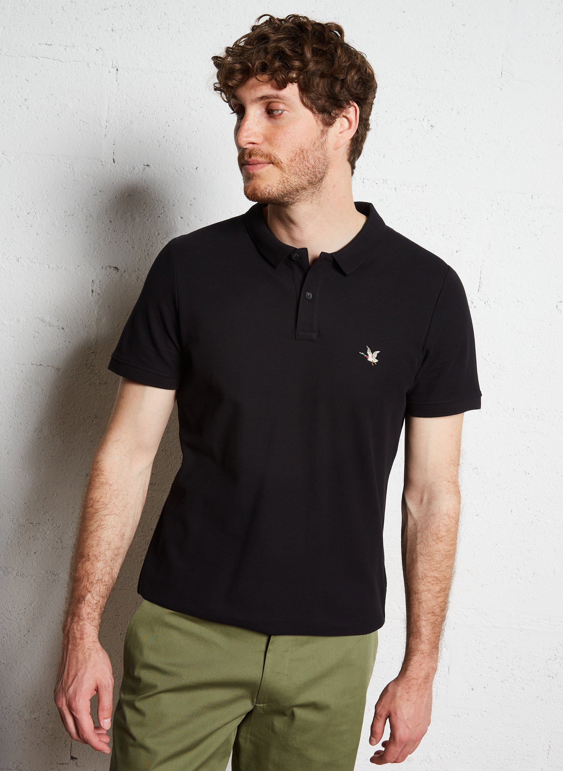 Polo regular-fit en coton CHEVIGNON Noir