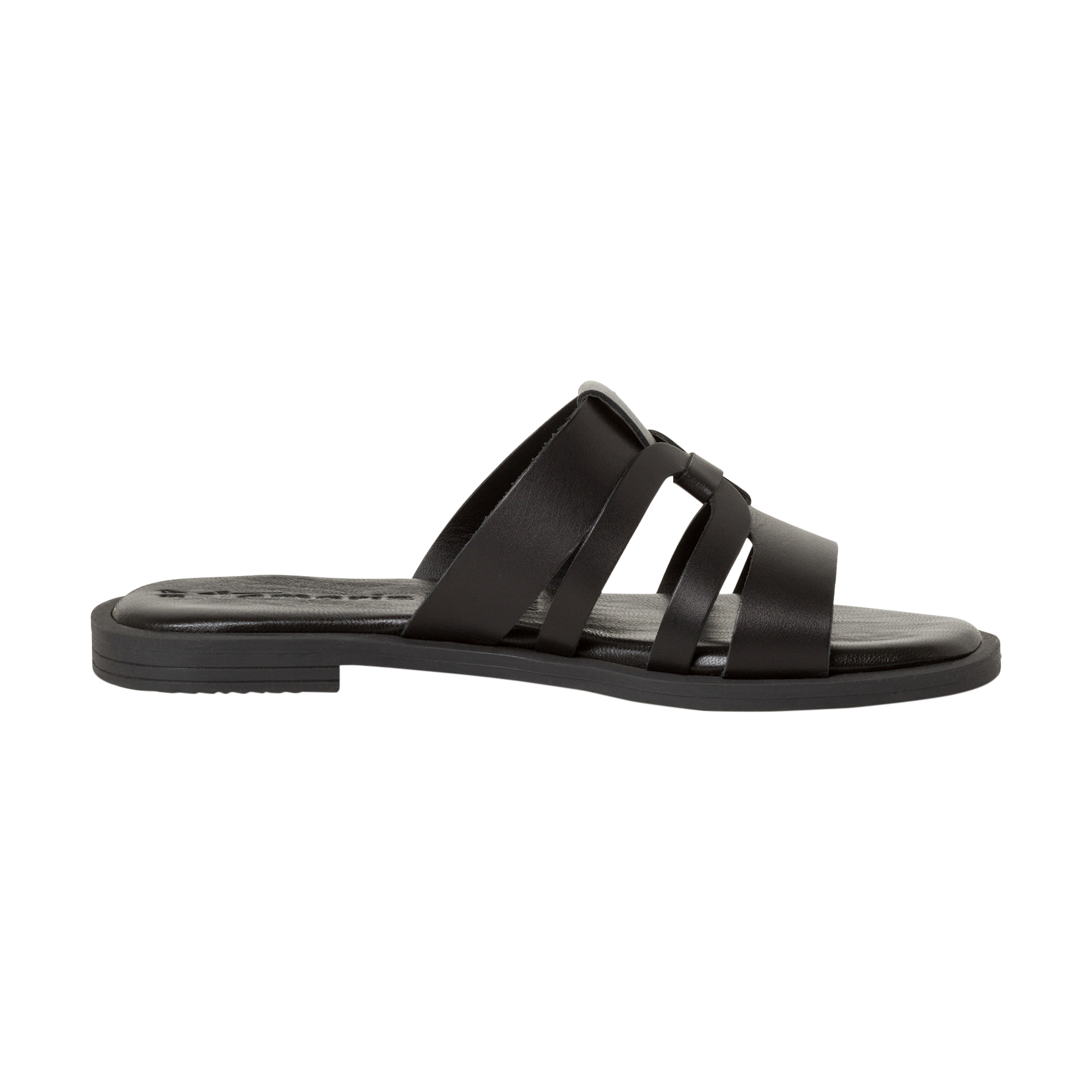 Aouda flat leather sandals TAMARIS Black