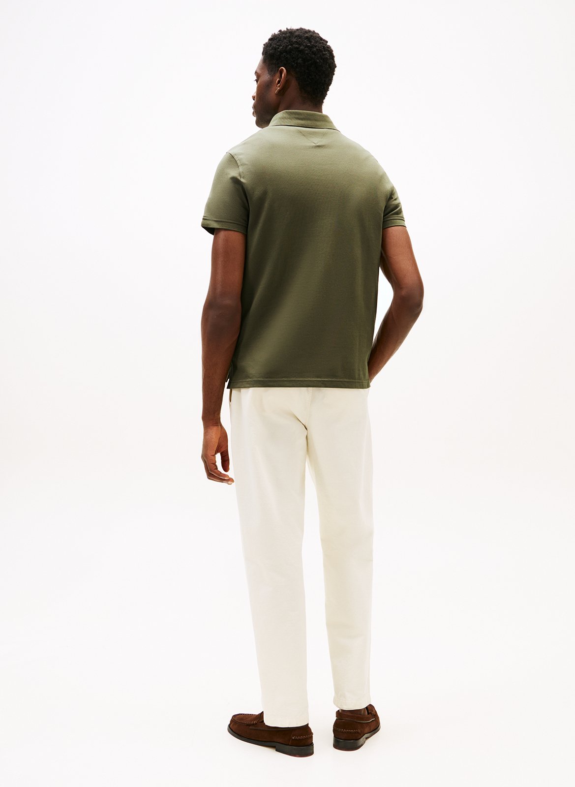Regular-fit organic cotton-blend polo shirt TOMMY HILFIGER Khaki