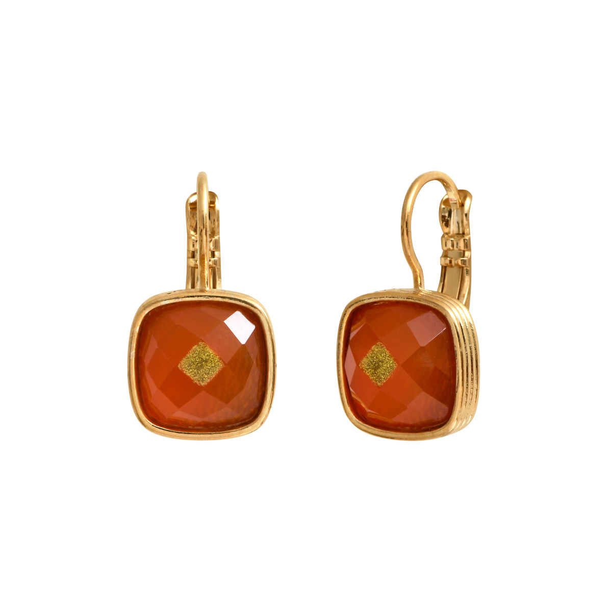 Mini Babylone carnelian sleeper earrings SATELLITE PARIS Orange