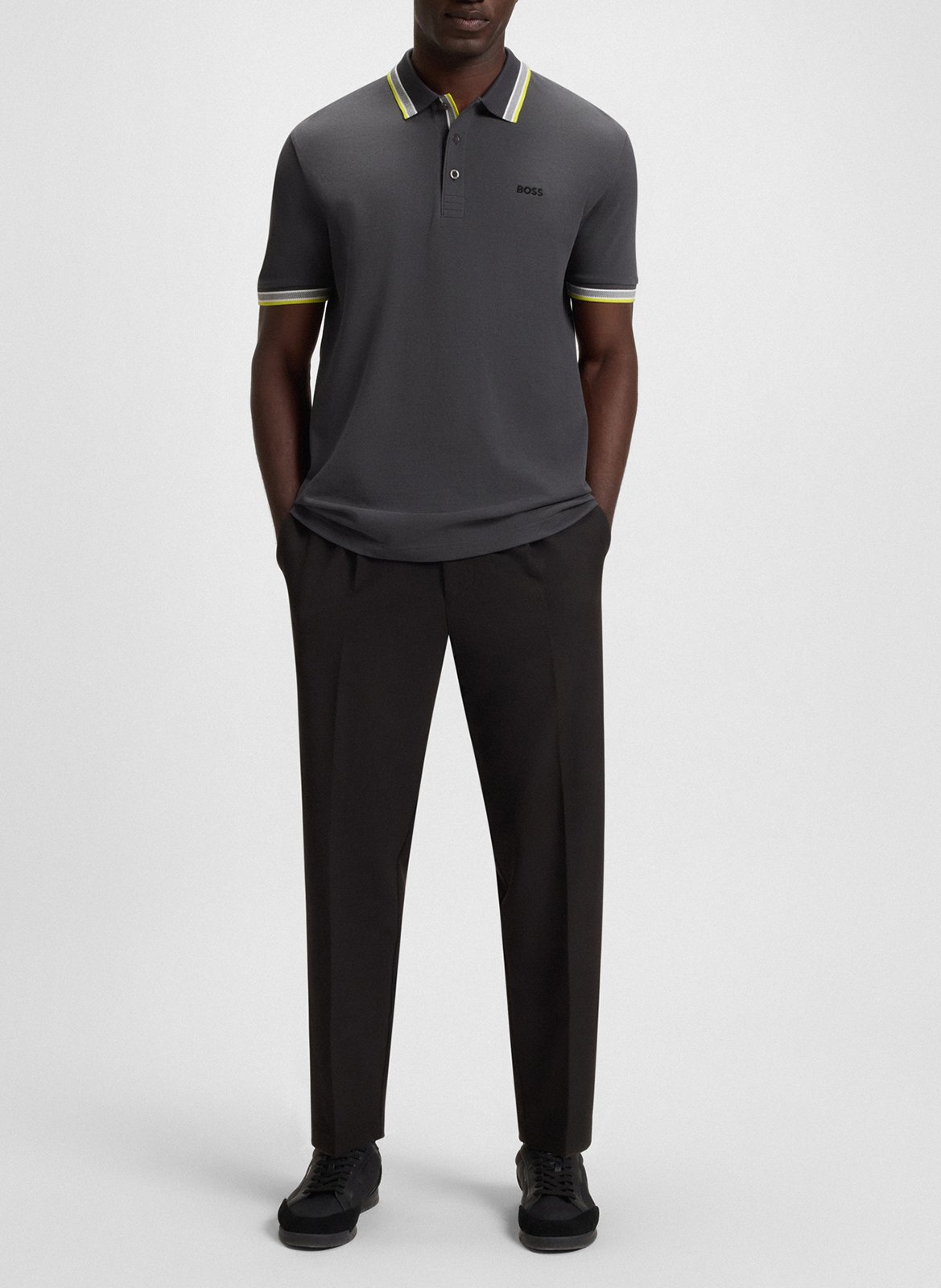 Regular-fit cotton polo shirt BOSS Silver