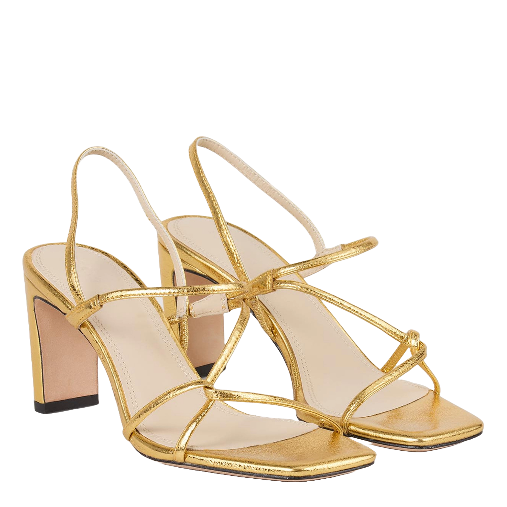 Sandales à fines brides en cuir SANDRO Doré