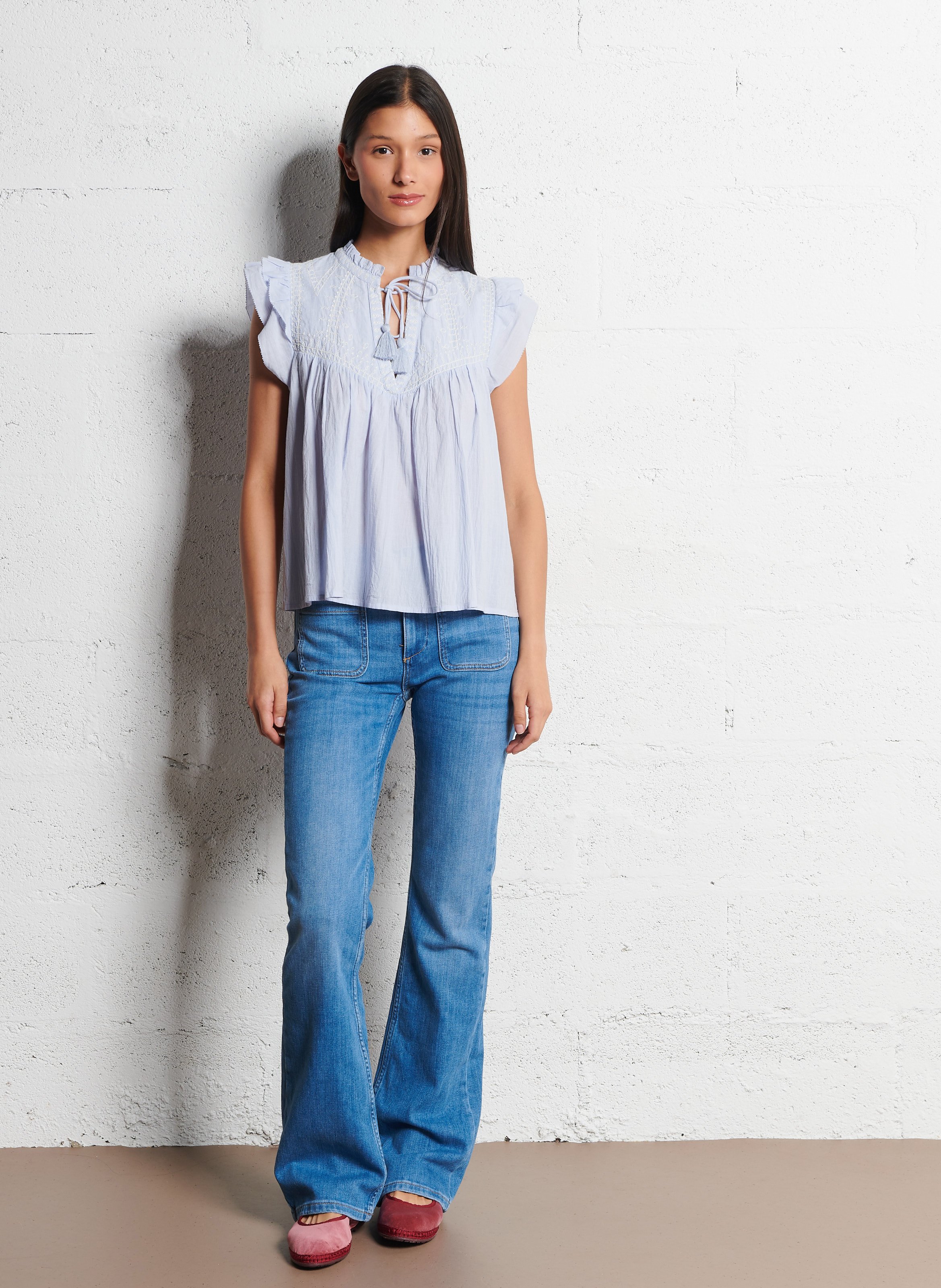 Cotton velvet ballet flats FLABELUS Pink