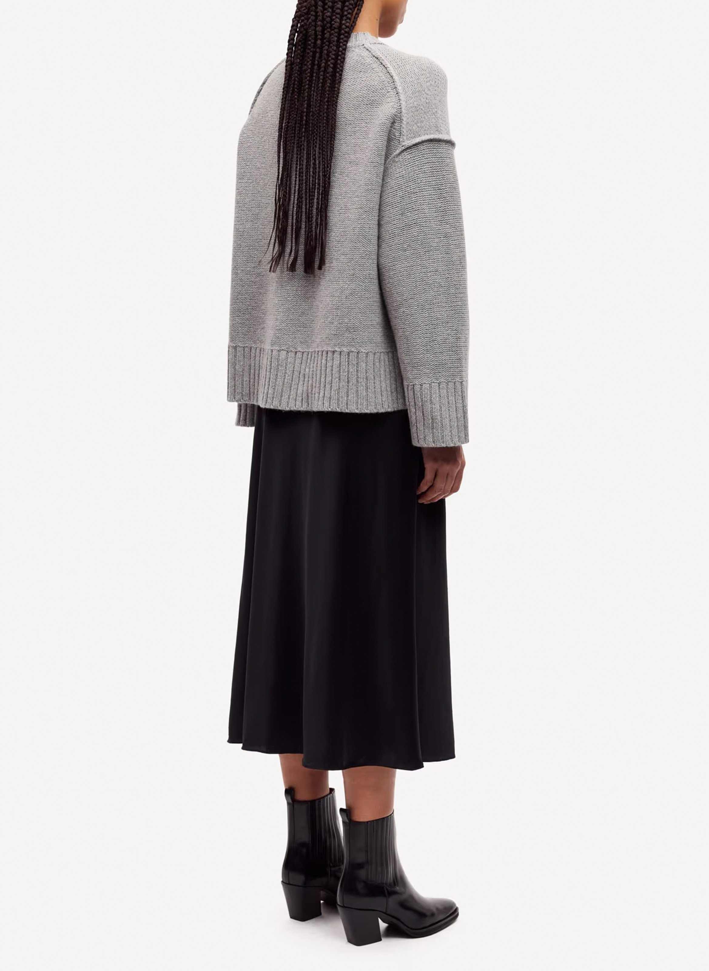 Gerade geschnittener Pullover aus Wollmix SAMSOE SAMSOE Silber