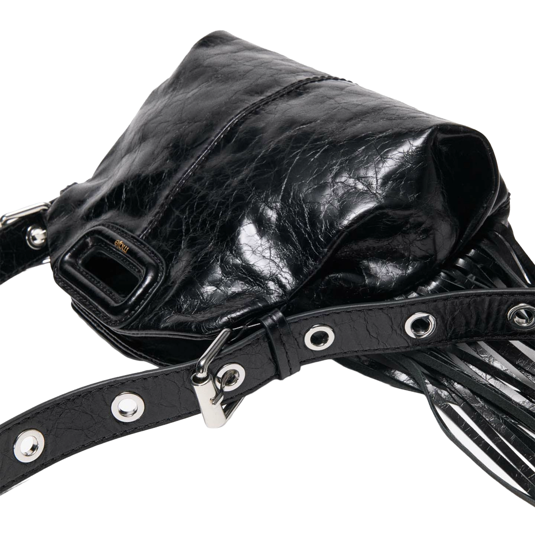 Sac porté épaule en cuir MAJE Noir