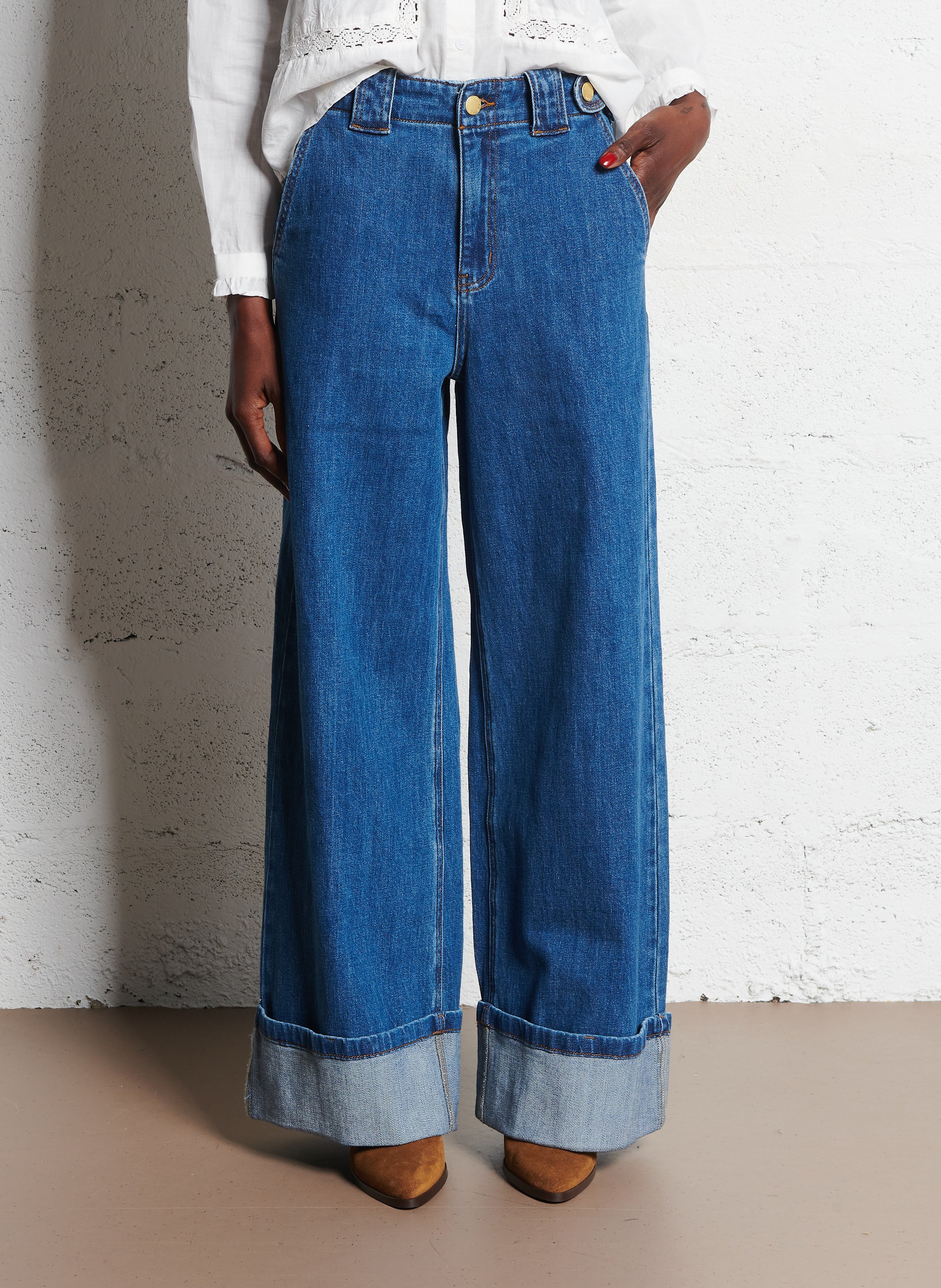 Jean large en coton mélangé LA PETITE ETOILE Bleu